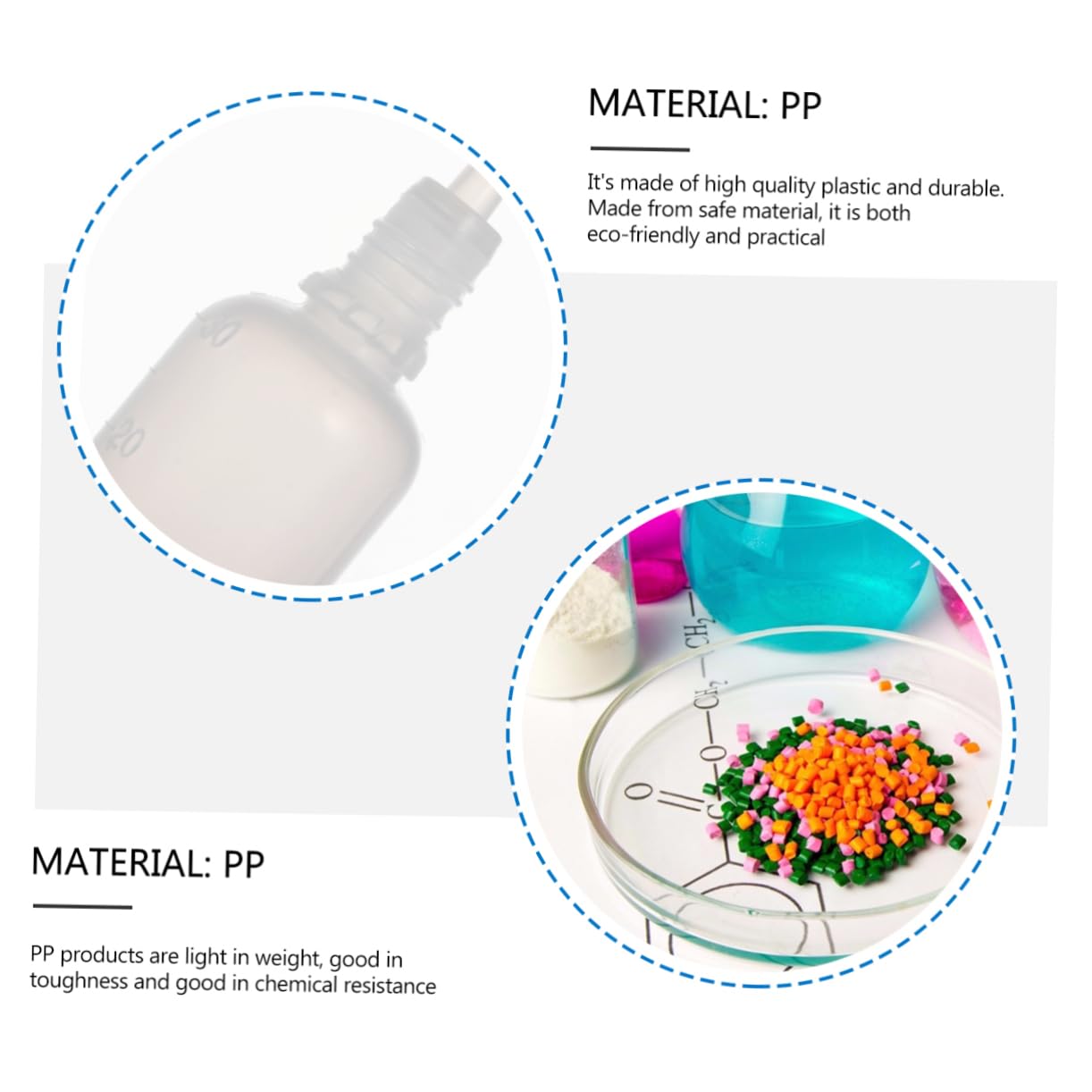 HOMOCONO 20pcs Scale Mini Dropper Bottles Empty Refillable Drops Container for Travel Bottle for Oils Saline