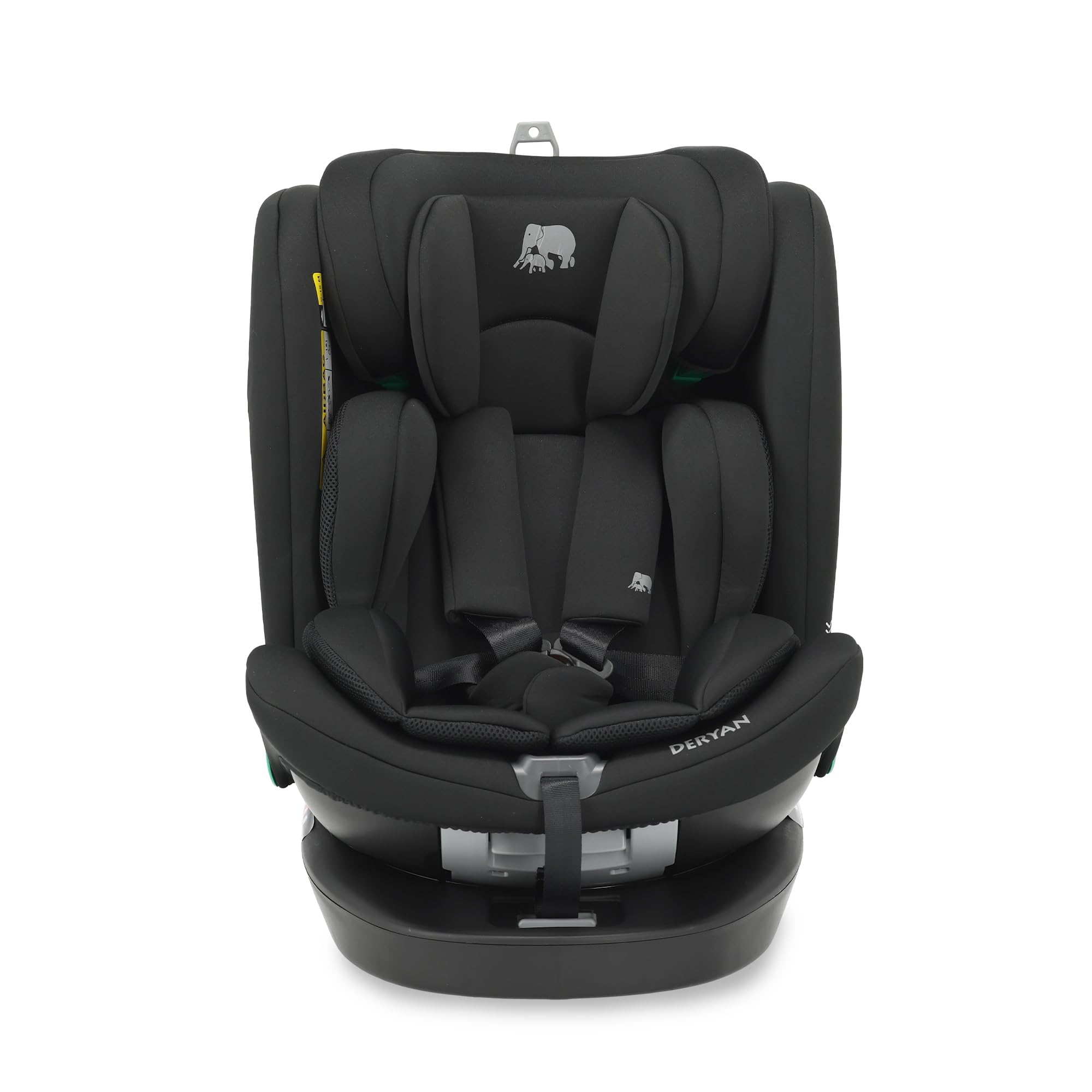 Silla de coche para niños Deryan Colin 360° i-Size (40-150 cm), 0-12 años, 0-36 kg, Montaje con isofix de seguridad, reposacabezas y respaldo ajustables, R129 (Negro)