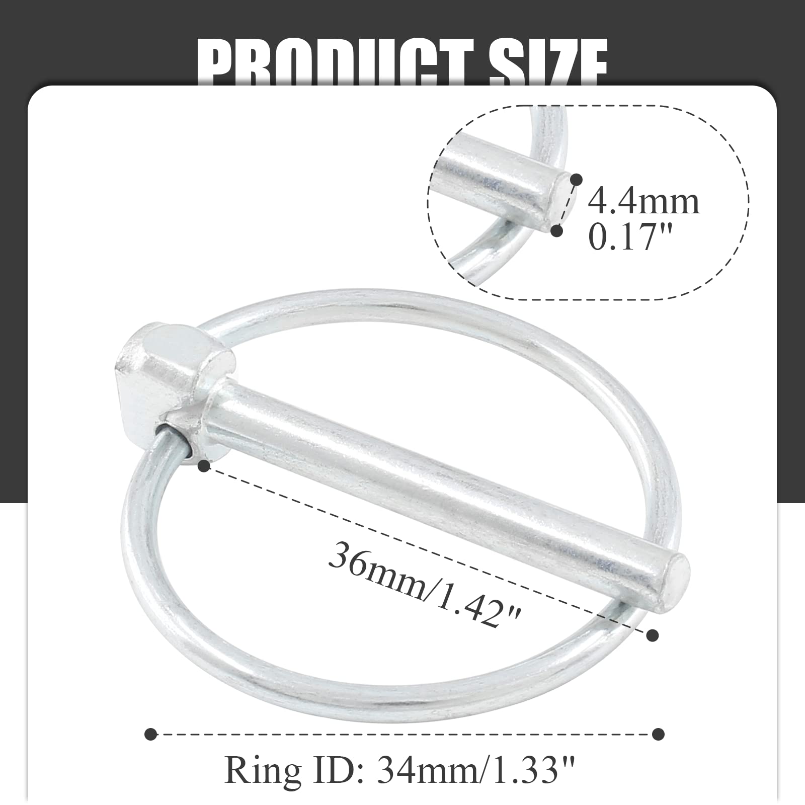 6 Piezas 716 Lynch Pin Surtido Kit De Linch Pin Con Anillo, Alfiler De - Foto 11