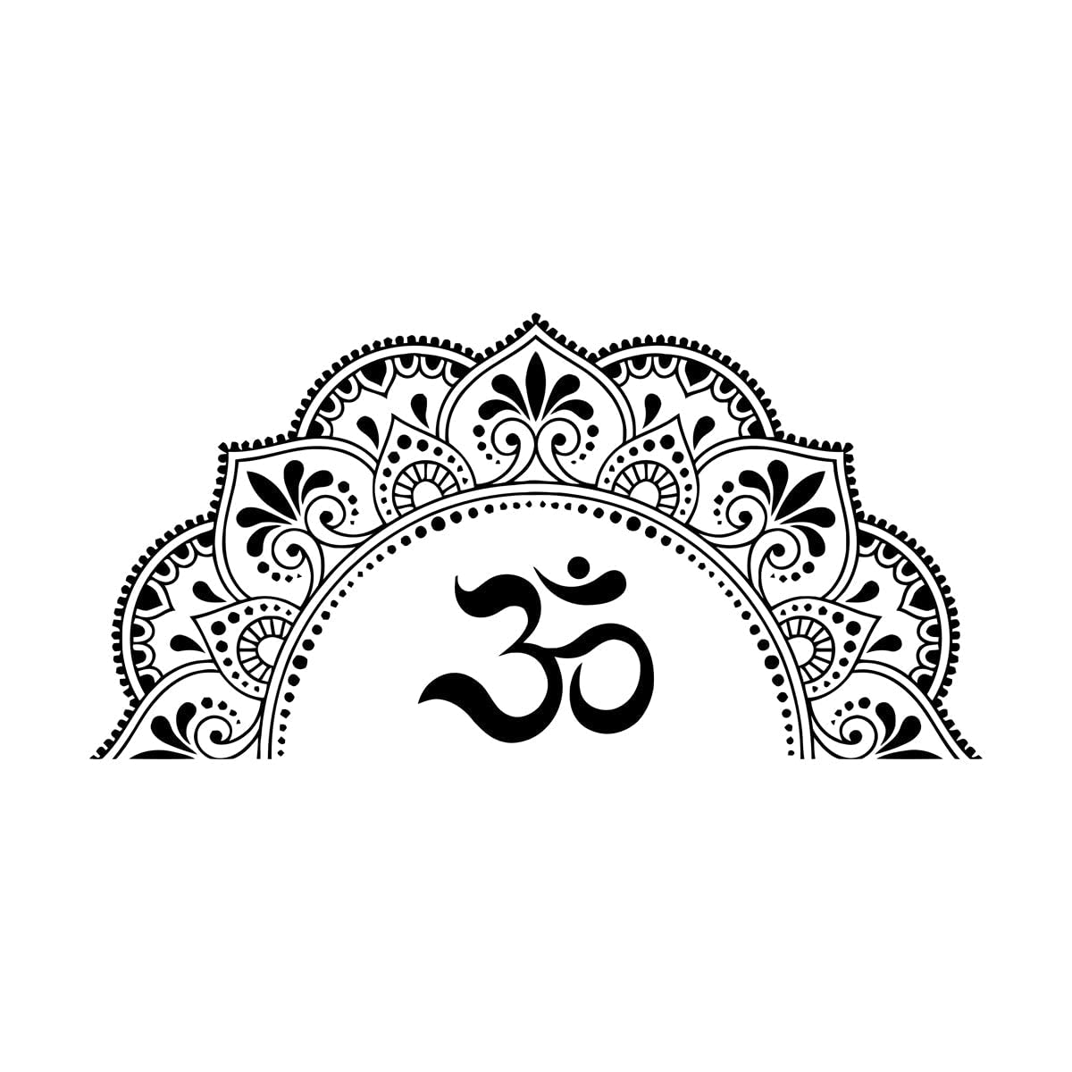 Lzhouting Wall Stickers 1115 Buddhism Mandala Vinyl Wall Decal Mantra Yoga Studio Om Stickers Mural Home Decor Living Room Background Bedroom Wallpaper Large - 46X91cm