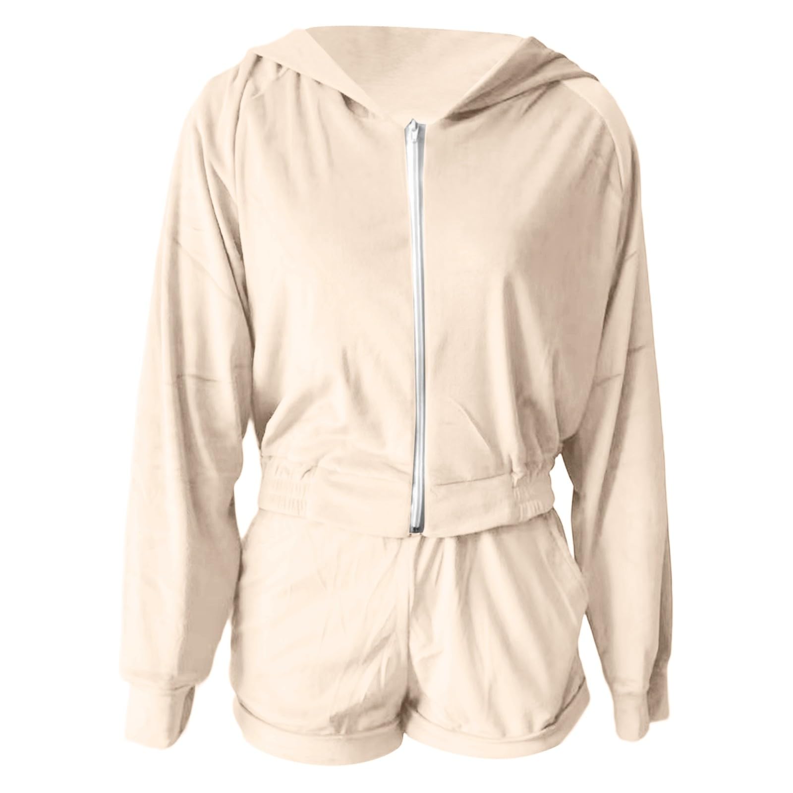 Generisch 2026 Conjunto de pantalones cortos de 2 piezas para mujer, conjunto casual de pantalones cortos con capucha para mujer, ropa deportiva de verano, ropa deportiva cómoda de dos piezas para el
