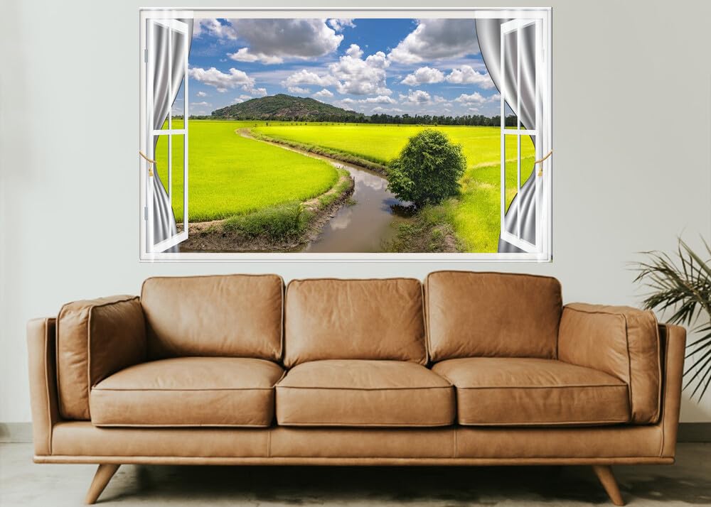JVERF - JZZE33404 Vietnam Fields Trung Khanh District Cao Bang| Self-Adhesive Open Window Wall Sticker