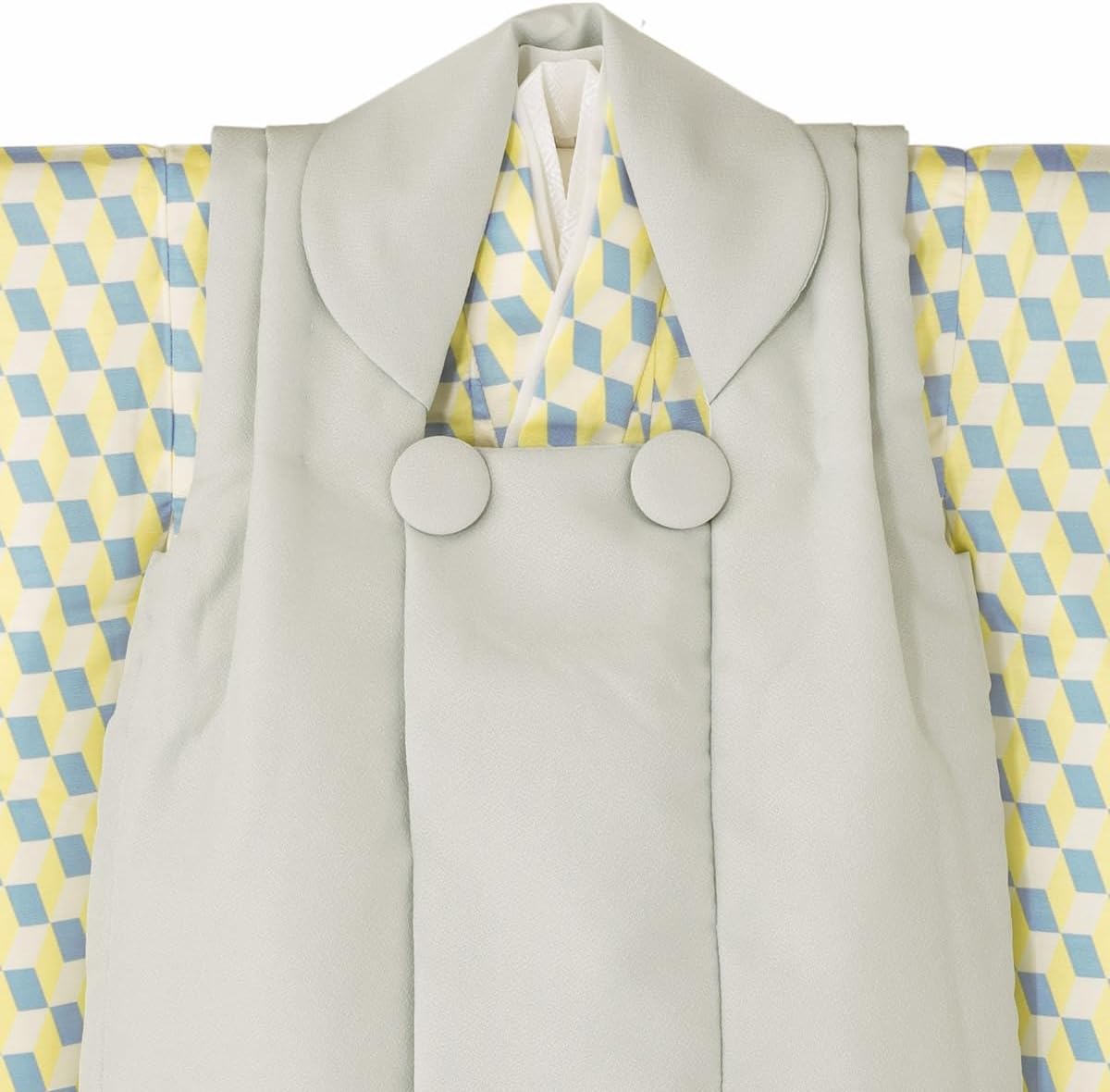 京のみやび] 七五三男の子被布セット オフ白 黒菊菱 七五三 着物 男の子 3