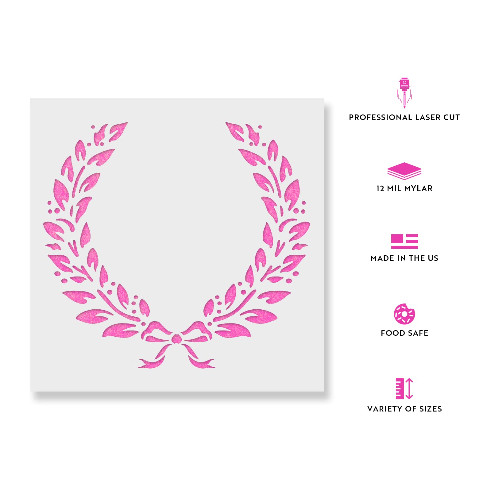 Laurel Wreath Stencil - Bring A Touch of Rural Elegance to Your Space with Farmhouse Home Decor