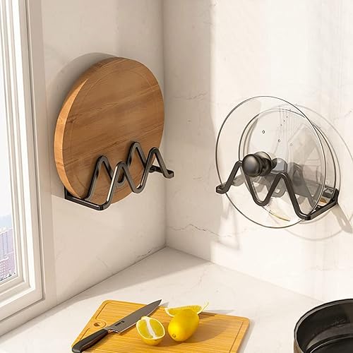 Miniatura 6 de Cabilock Organizador de tapa de cocina montado en la pared, estante de almacenamiento para gabinete, despensa, organizador de utensilios para