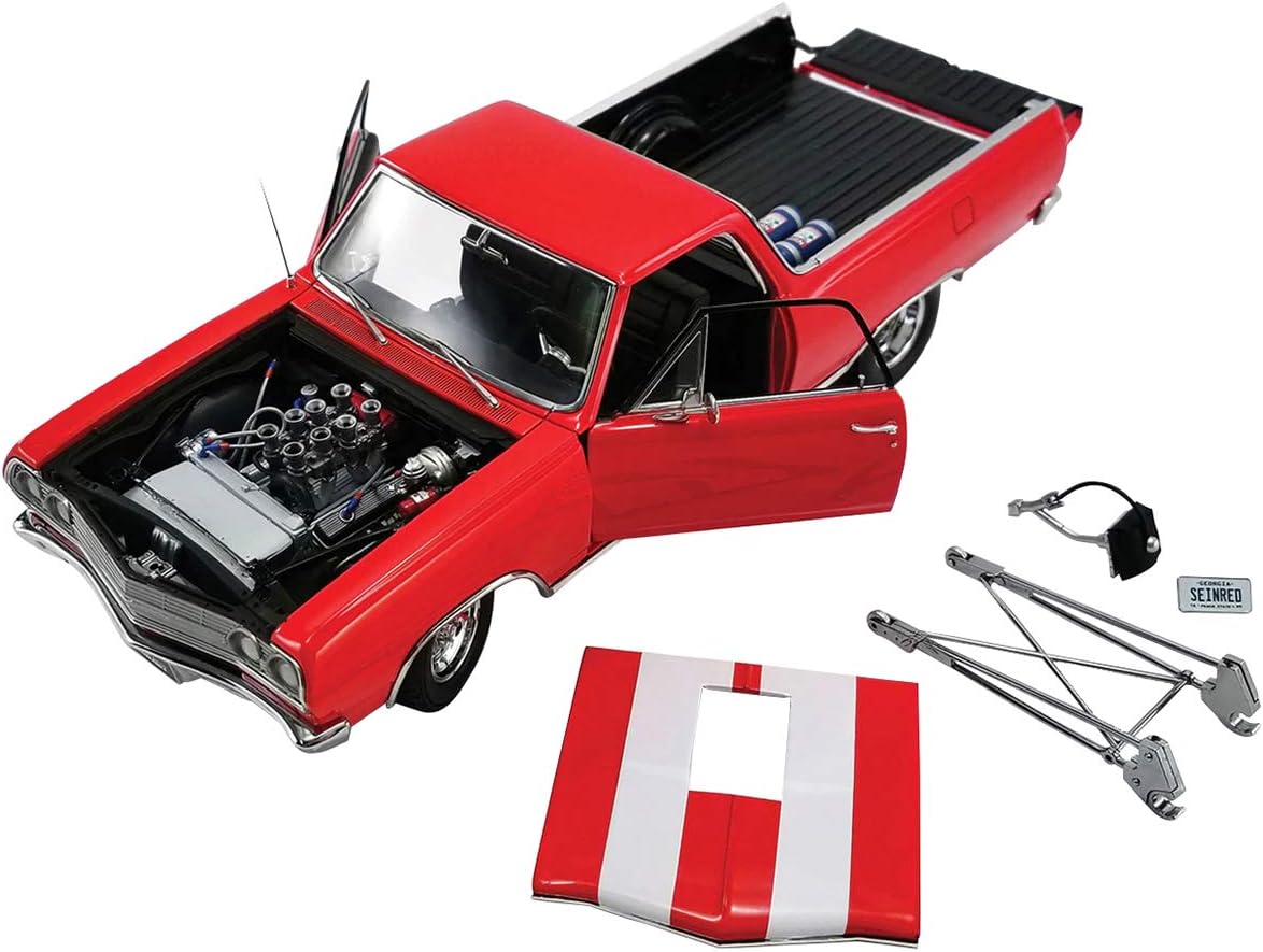 1965 El Camino Drag Outlaws Red with White Stripes Limited Edition to 354 Pieces Worldwide 1/18 Diecast Model Car by Acme A1805411