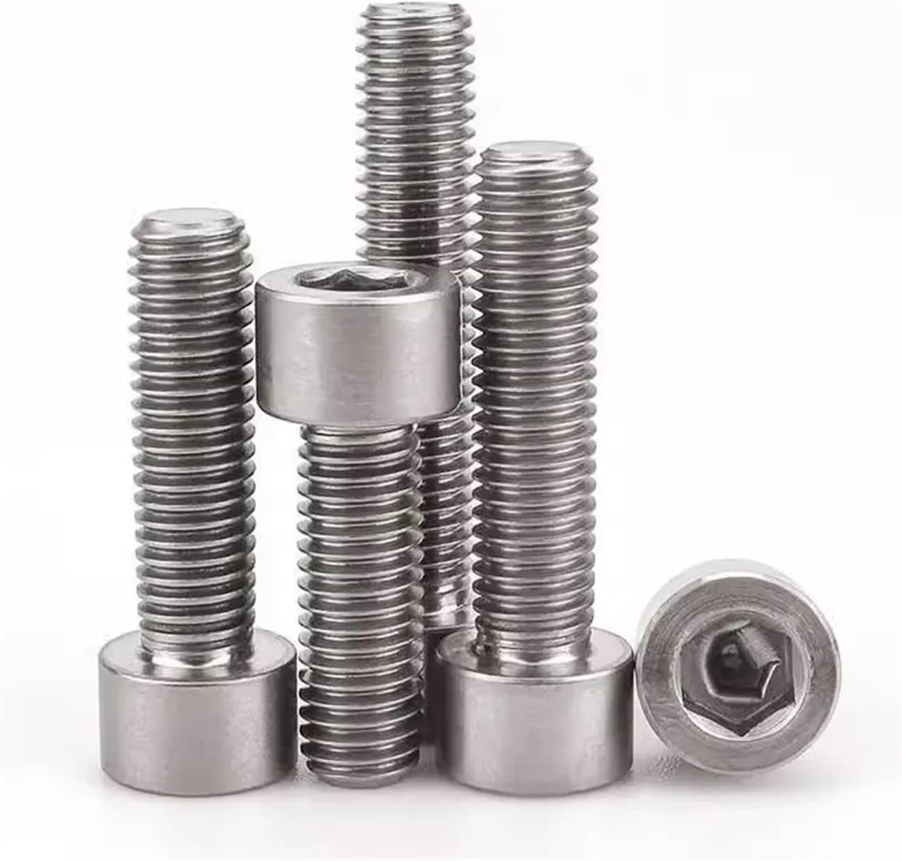 TA2 Czysty metal Śruby z łbem walcowym z łbem sześciokątnym M1.6-M5 Śruby z łbem walcowym imbusowym ze stopu metalu do obróbki drewna i majsterkowania(M4x50mm-5pcs)