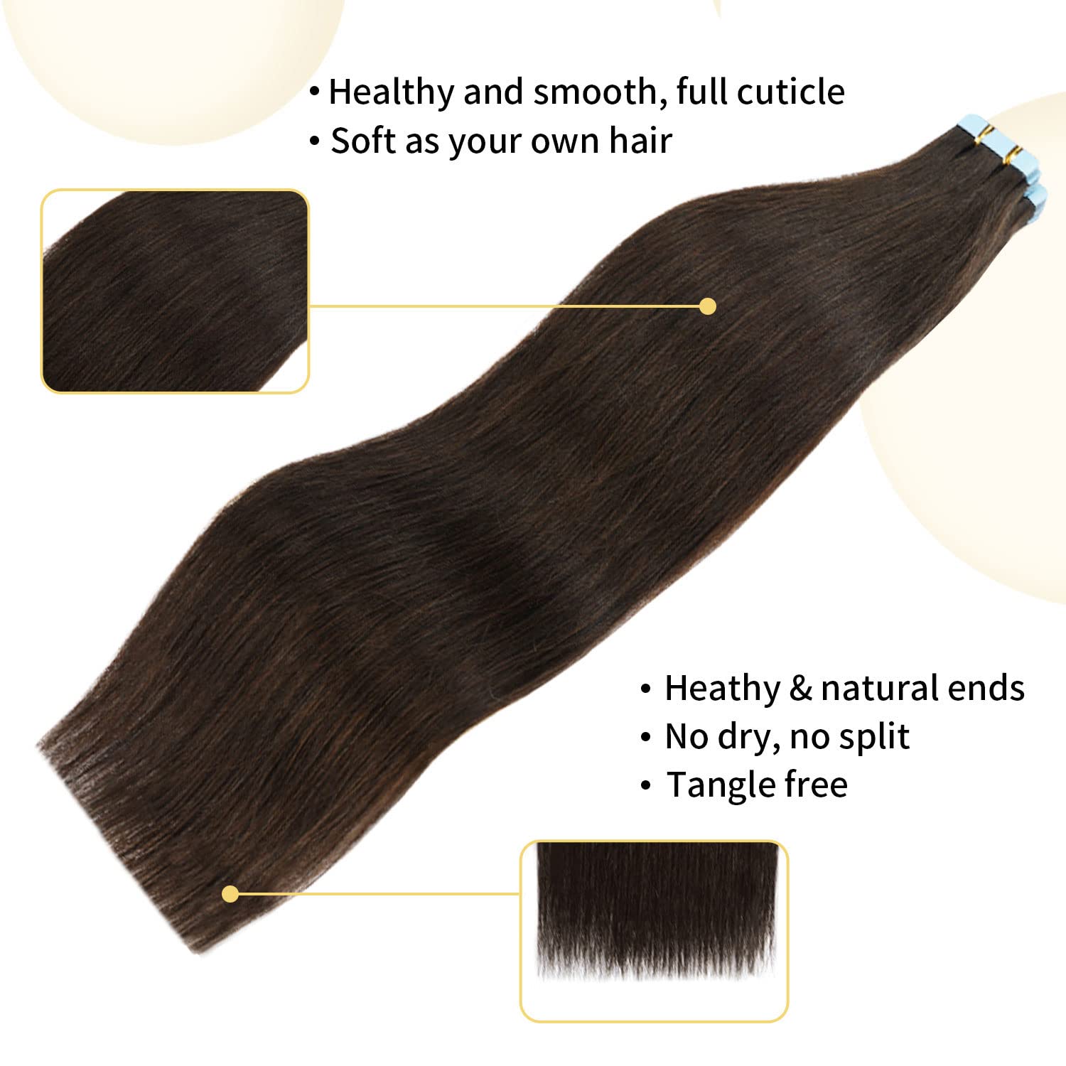 Amazon.com : 18 inch Tape in Hair Extensions Human Hair 