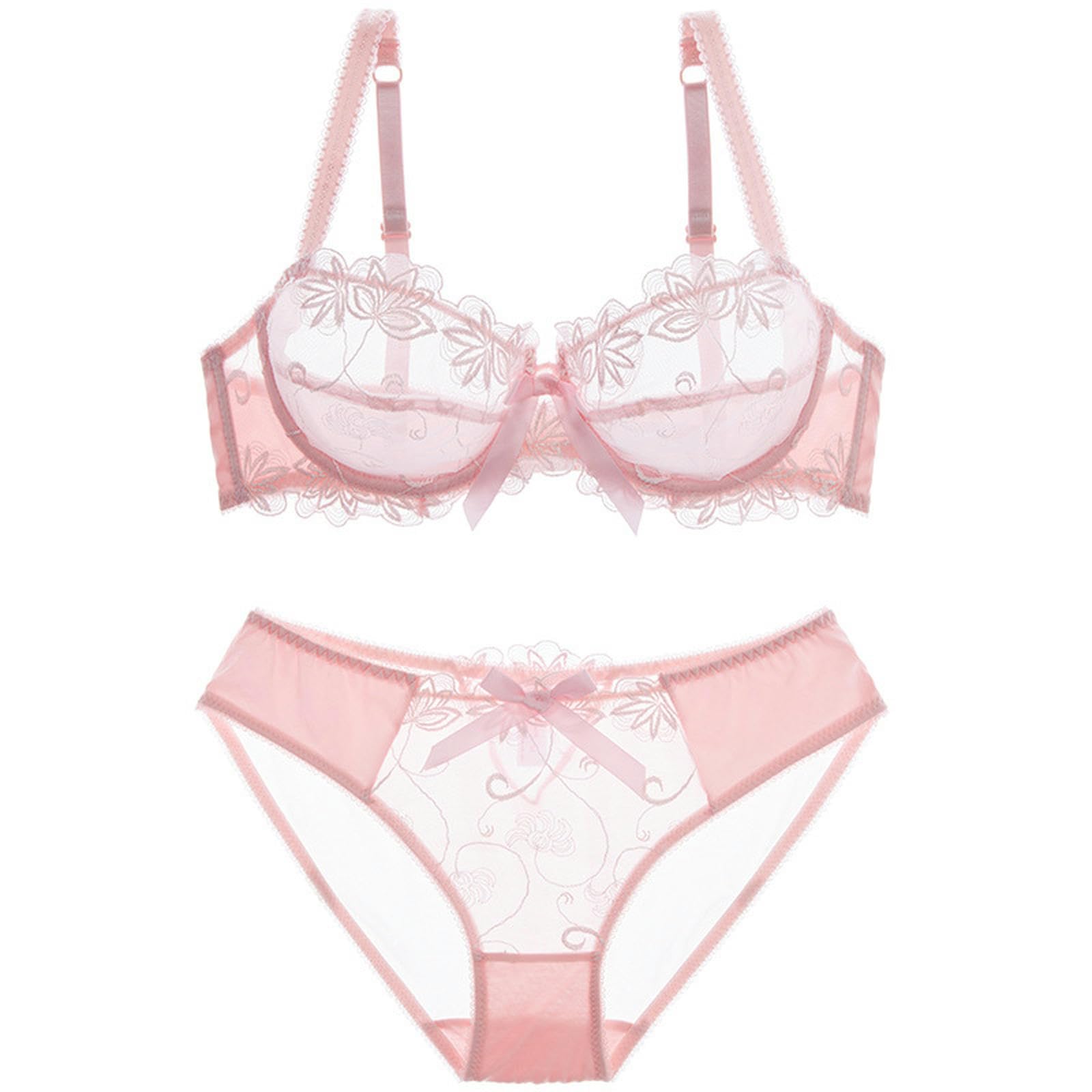 Biancheria Intima Donna Women Sexy Lace Lingerie Set Floral Underwired Bra And Panty Sets 2 Piece-bianco-90c