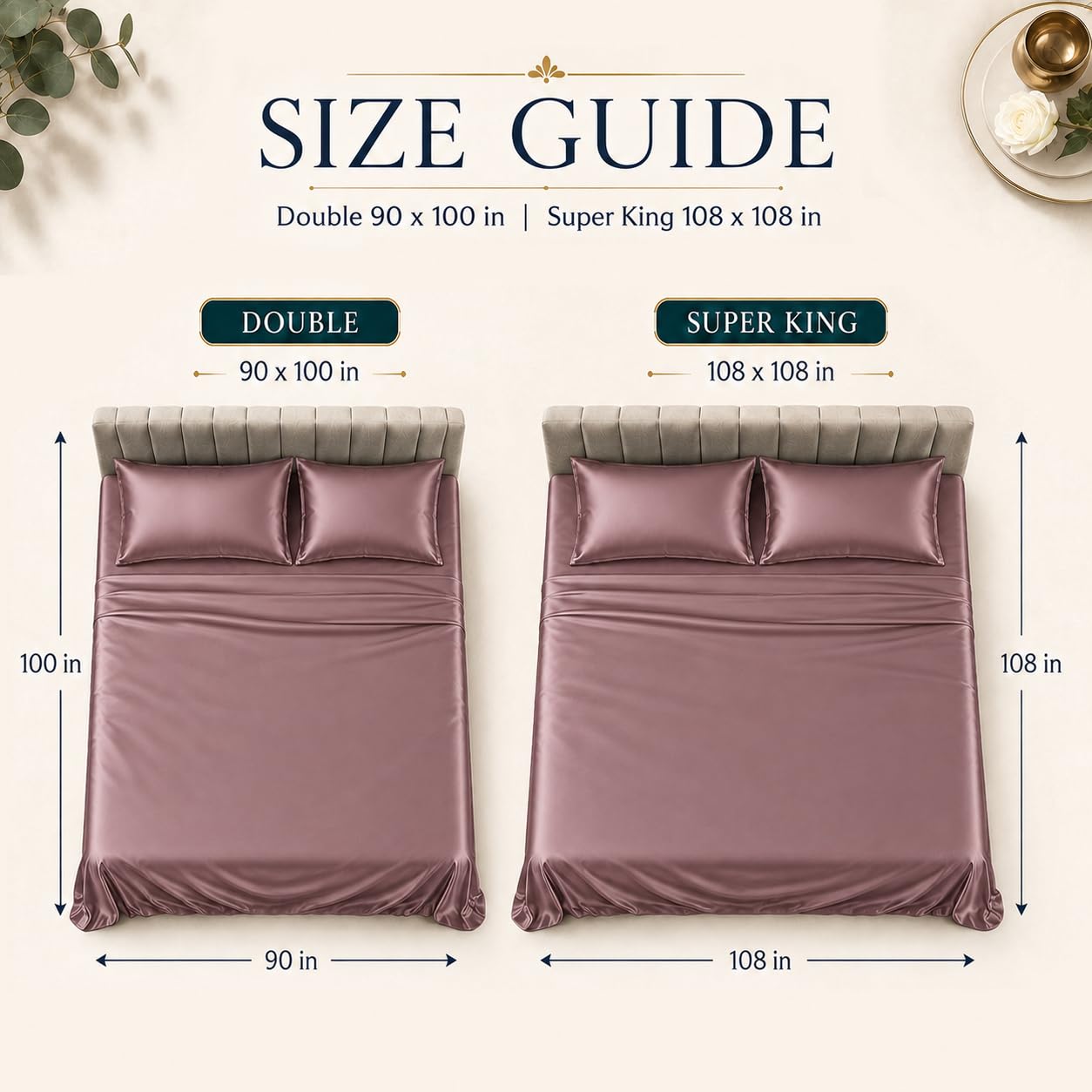 Cloth Fusion Flat Satin Bedsheet Double Size 90x100 inch 3
