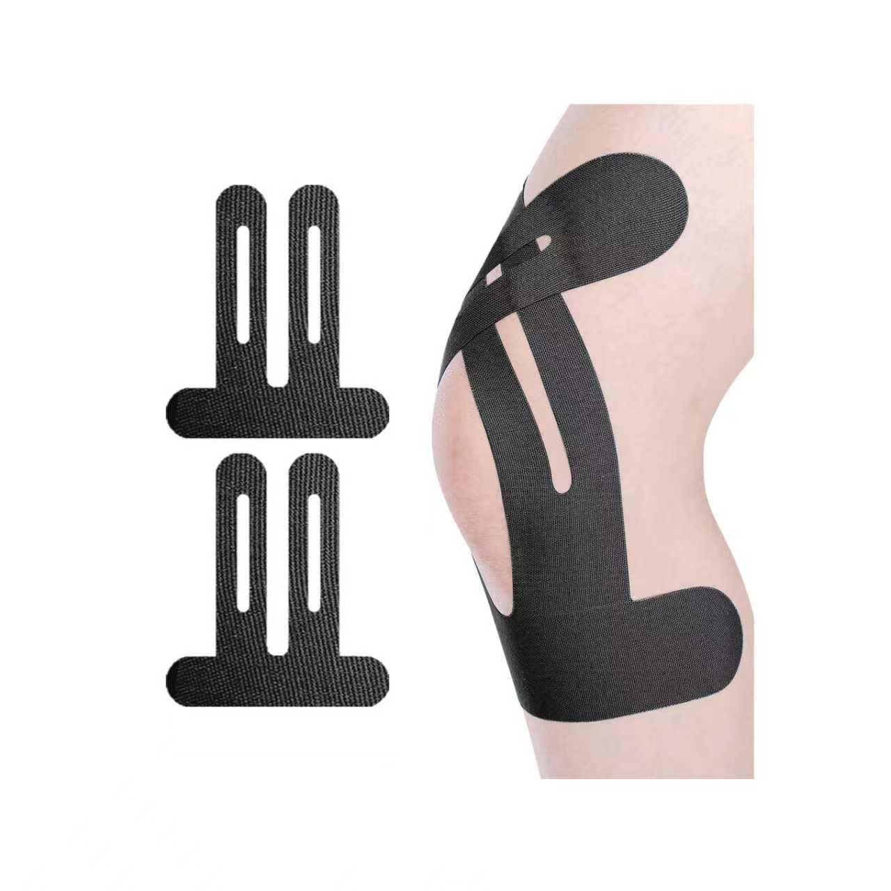 PreCut Kinesiology Tape for Knees - 2 PCS Waterproof Breathable Knee Support Tape Pre-Cut Strips for Knee Pain