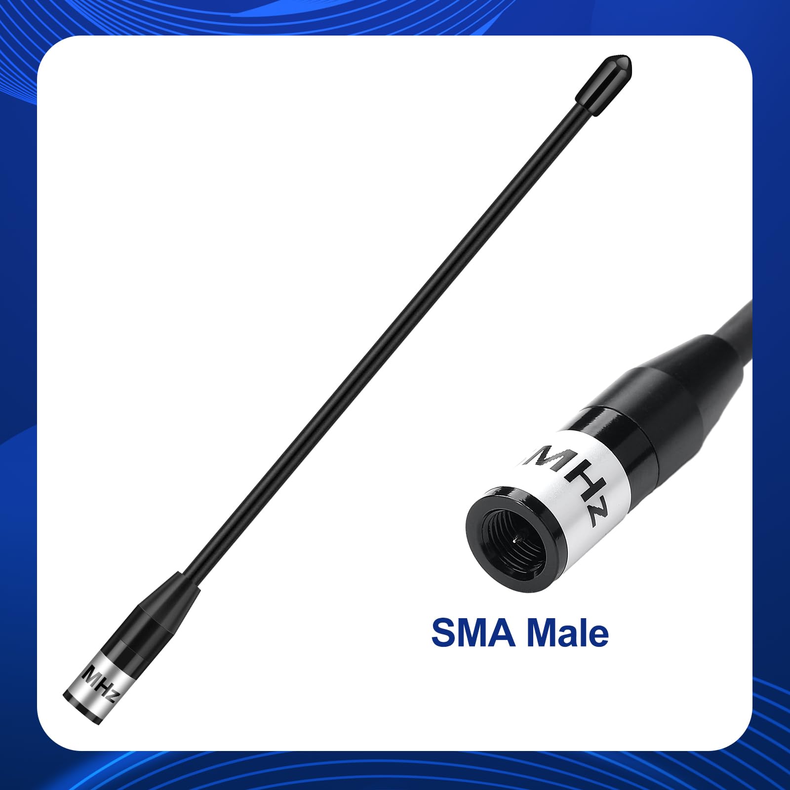 Relaxweex Antena Whip compatible con antena de látigo suave macho Omni SMA de 915 MHz, 10 Dbi, 17 cm, 2 unidades, color negro