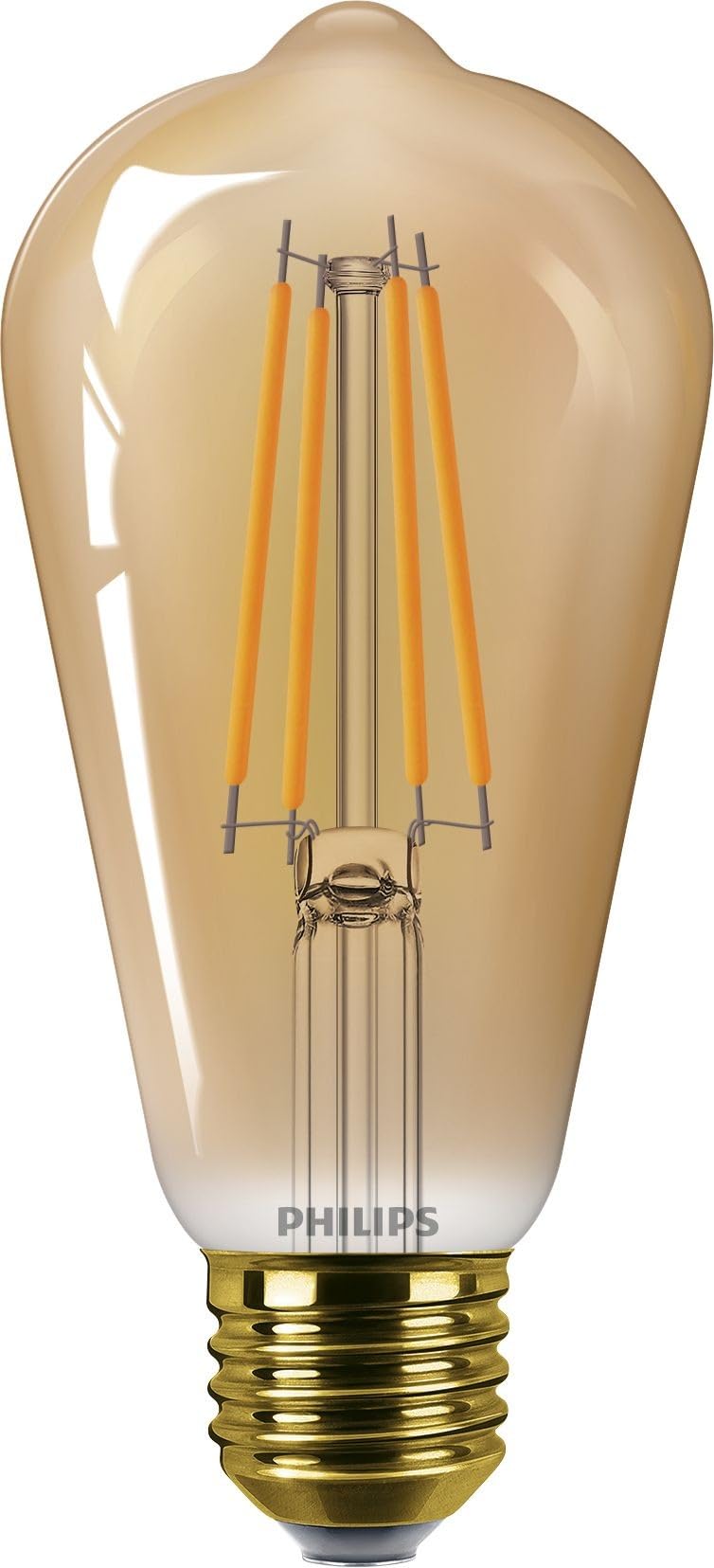 Philips LED Vintage Lampadina Edison a Filamento Gold, 40W, E27, Luce Bianca Calda, Non Dimmerabile