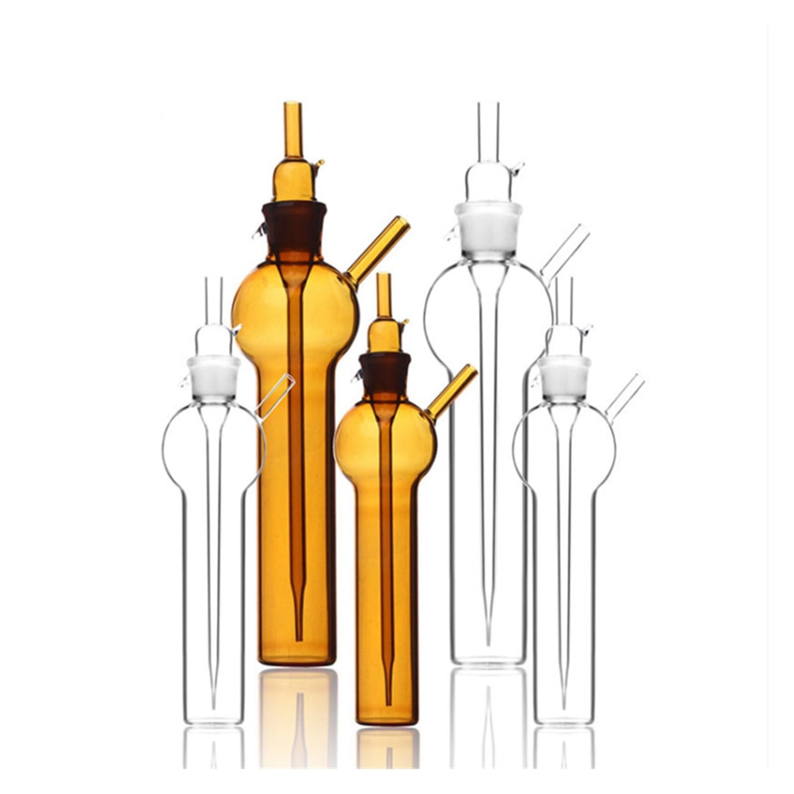 MENGKE 1 teile/los 10 ml/25 ml/50 ml/75 ml/100 ml/125 ml/250 ml Labor Transparent/Braun Glas Ball-form Auswirkungen Absorber Flasche(250ml Brown)