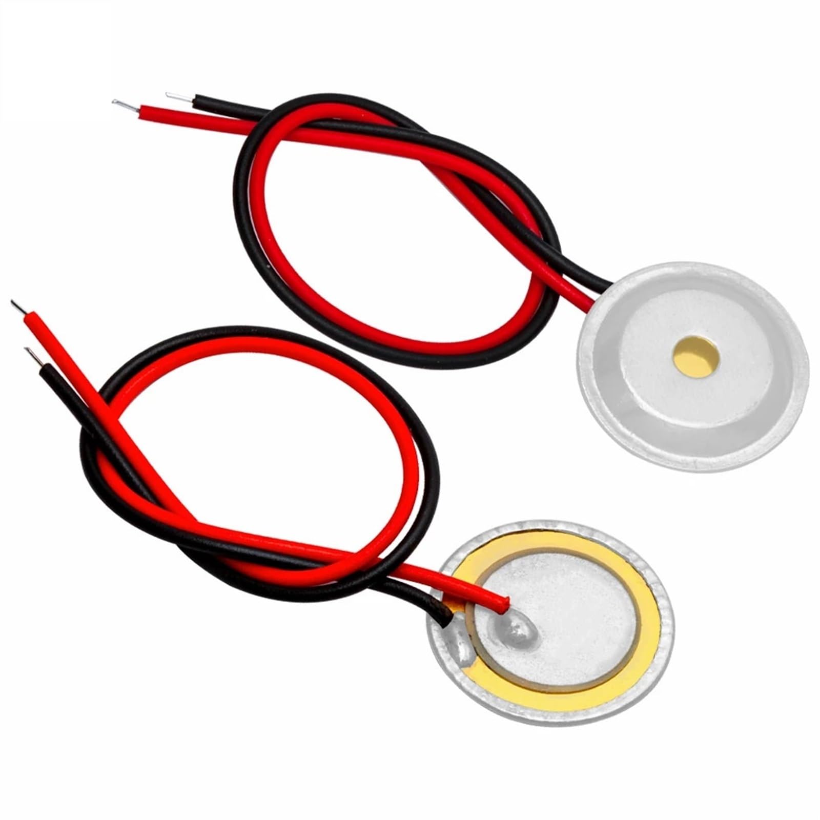 WUZDPRCJ 10 Pcs Piezoelectric Piezo Ceramic Wafer Plate Dia 15mm for Buzzer Loudspeaker + Aluminum shell