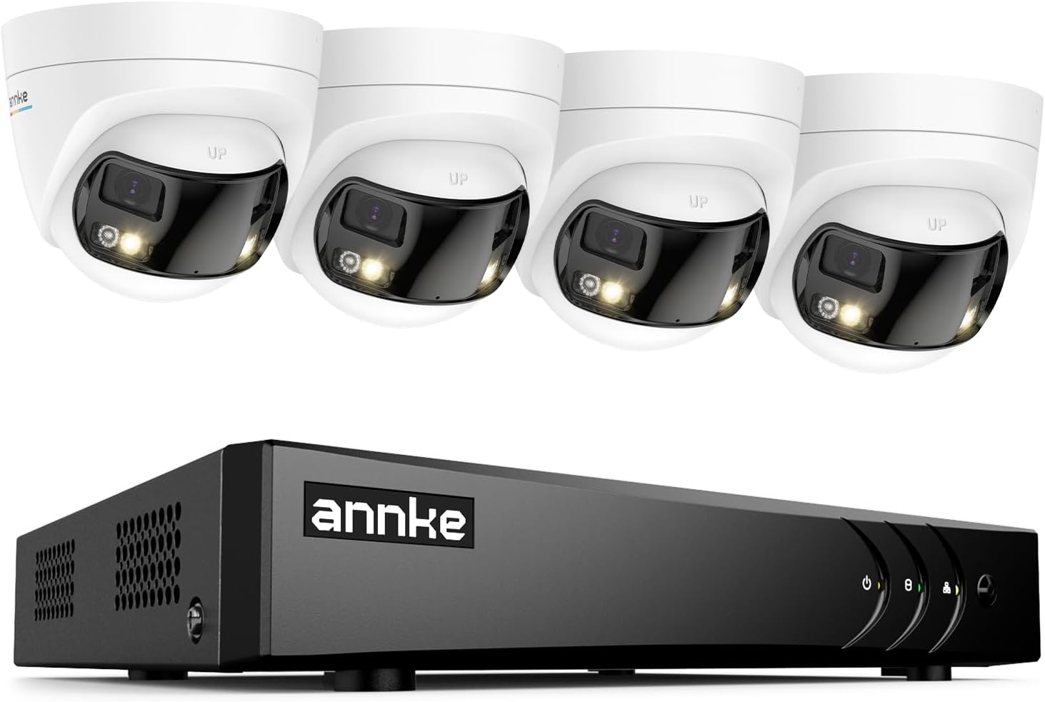 ANNKE 3K Lite H.265+ Security DVR Recorder with 4 Pack 5MP Analog Dual-Lens Security Camera, Smart Dual Light, 130dB, 3D DNR, One-Way Audio, IP67