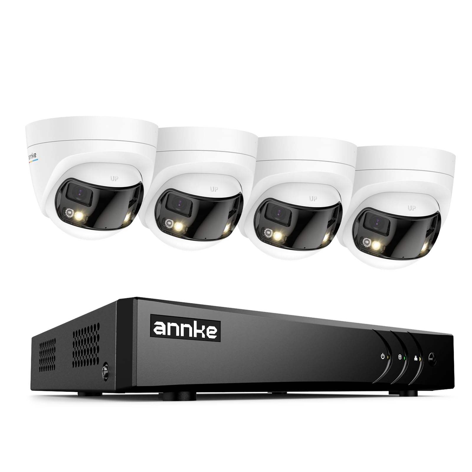 ANNKE 3K Lite H.265+ 8-kanałowy rejestrator DVR, kamera do monitoringu, zestaw zewnętrzny, 4 x analogowy, przewodowa kamera bezpieczeństwa 3K Dual Lens do rozpoznawania ludzi/pojazdu, noktowizor, IP67