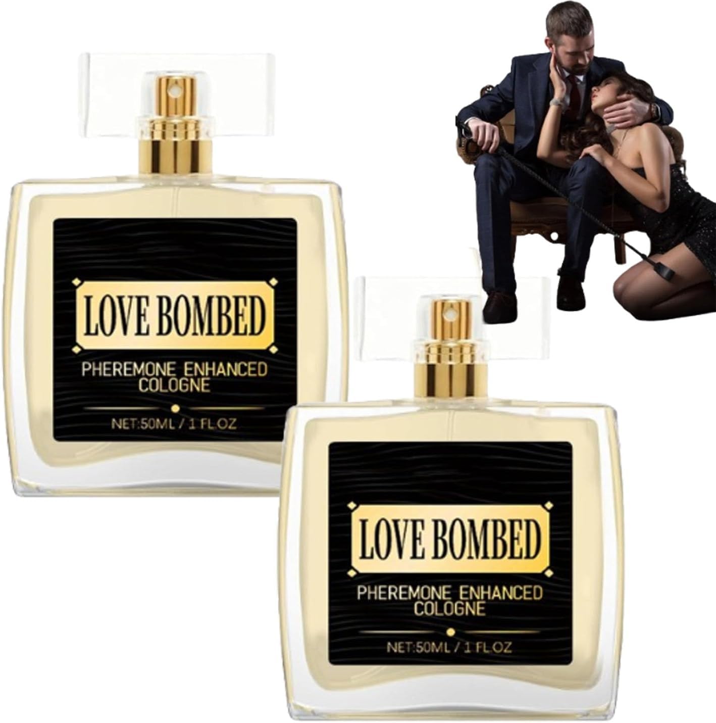 Love Bombed - Pheromone Cologne for Men, Love Bombed Cologne For Men, Enhanced Scents Pheromone Perfume, Long-Lasting Pheromones Scent Spray, Hypnosis Cologne Fragrances for Men (2PC)