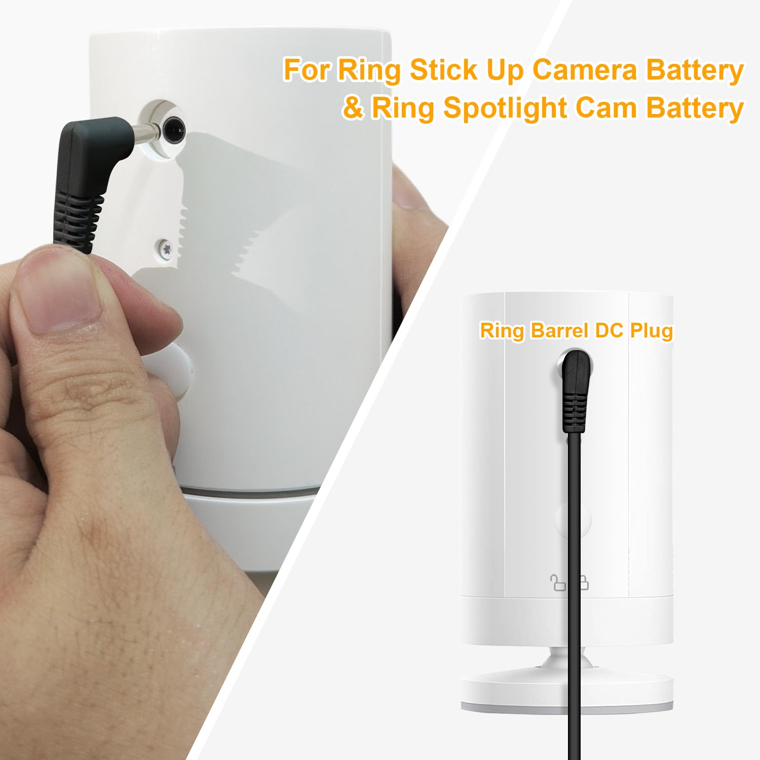 Ładowarka do paneli słonecznych do kamery Ring, kompatybilna z akumulatorem Ring Stick Up Cam, bateria Ring Spotlight, nie do Spotlight Plus/Pro, wodoodporna, szybkie ładowanie 6 W, wtyczka DC 3,5 mm