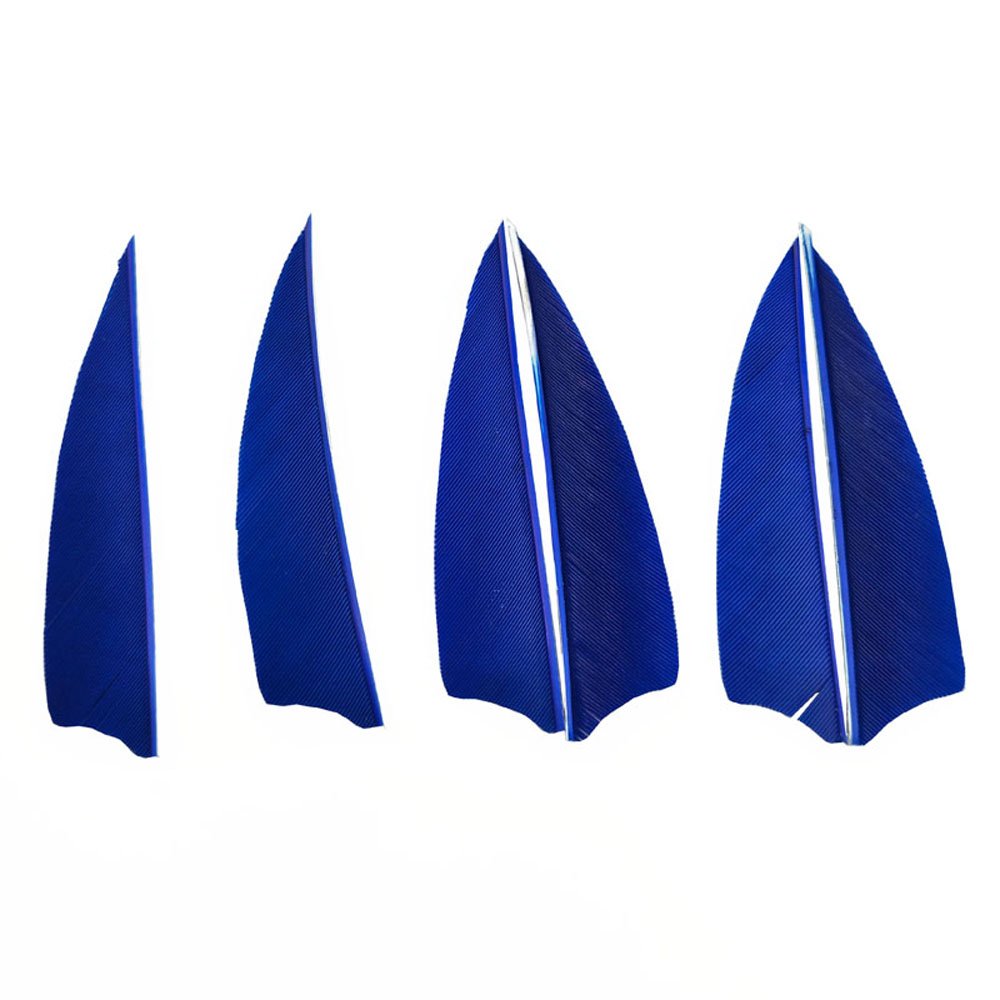 SHARROW 50pcs Arrow Turkey Feathers 3 inch Natural Feather Fletching Right Wing Peltate (Blue) — image 1
