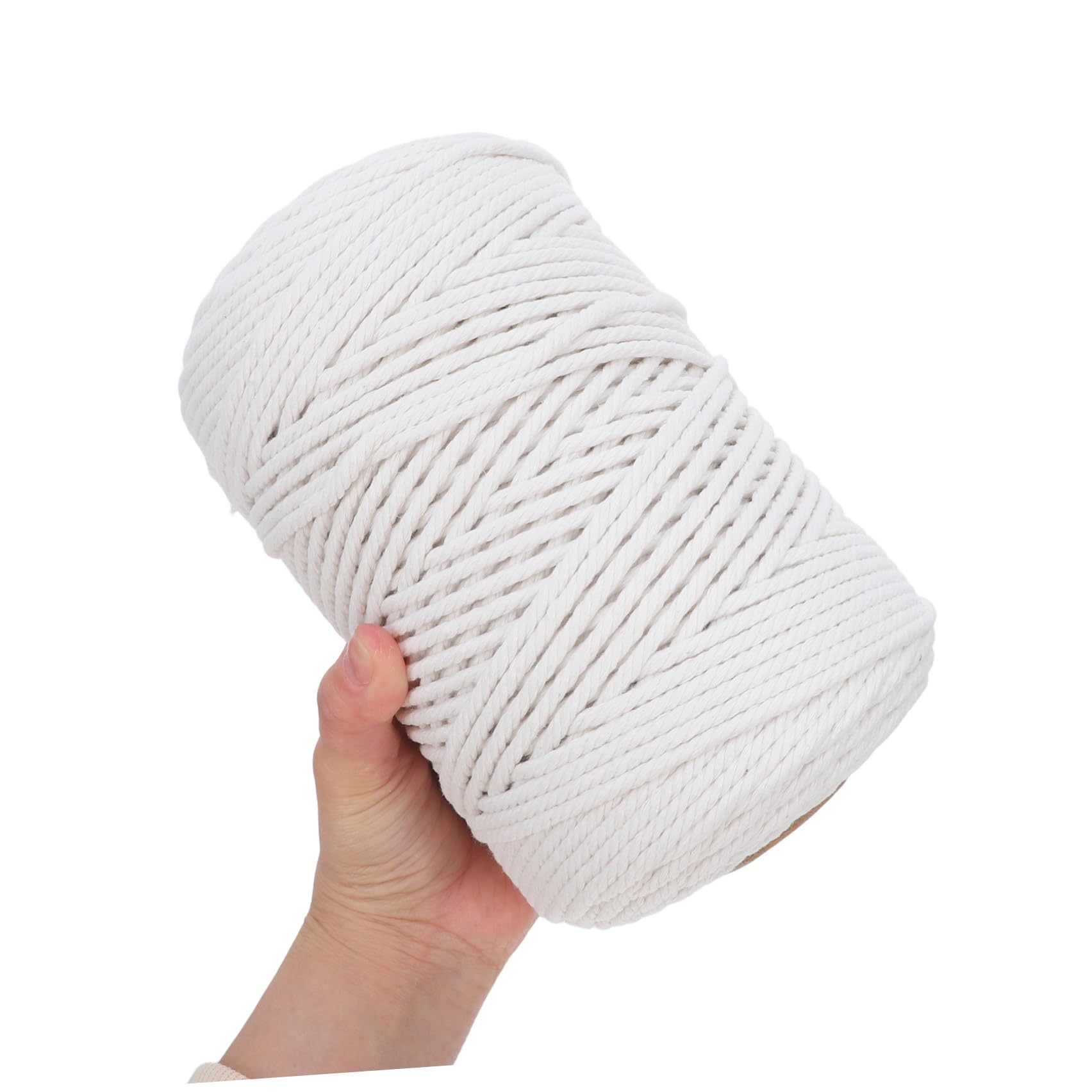 TEHAUX Cordón Decorativo de Cuerda de Algodón Beige Trenzado para Manualidades Cuerda Artesanal Profesional Gruesa para Proyectos Bohemios y Decoración del Hogar