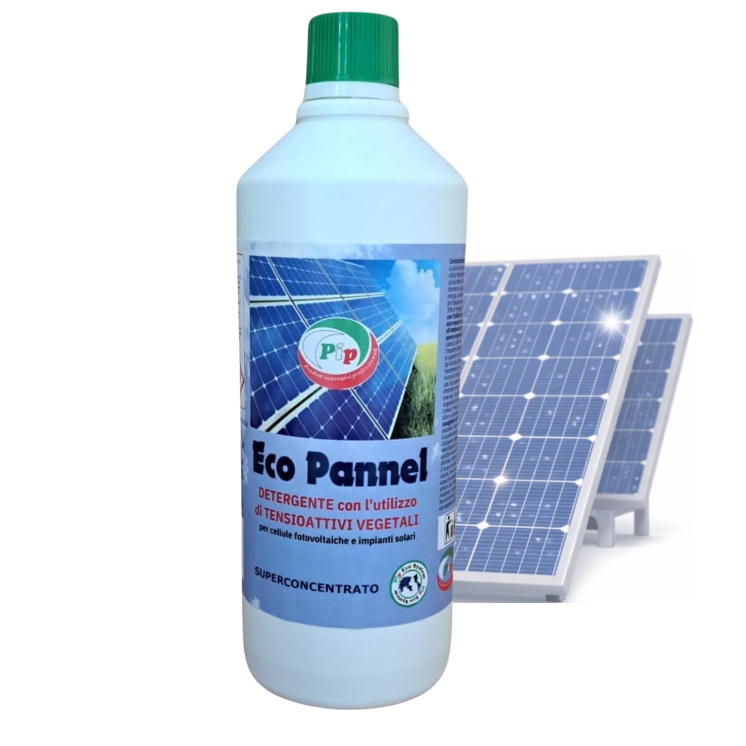 PIP Eco Detergente Concentrato Pannelli Fotovoltaici 1L - Pulizia Pannelli Solari Vegetale Ecologica Antistatica