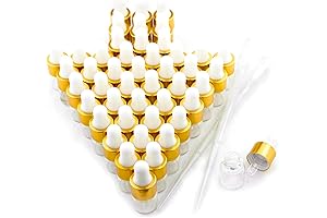 50 Pack 1ml Mini Dropper Bottles with 2 Plastic Droppers for Travel and Cosmetics