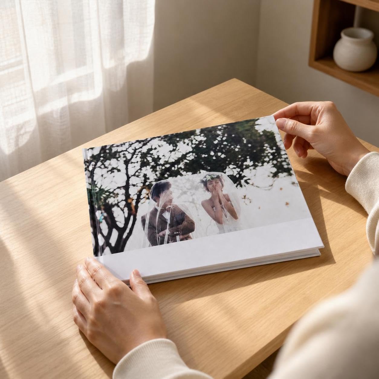 Hardcover Fotoalbum Minimalistisch, Aus Papier gefertigt, geklebte Bindung, kratzfest, wasserdicht, staubdicht, für, Paare, für, 40 Seiten, minimalistisch, 12 Zoll (28,5x21 cm)