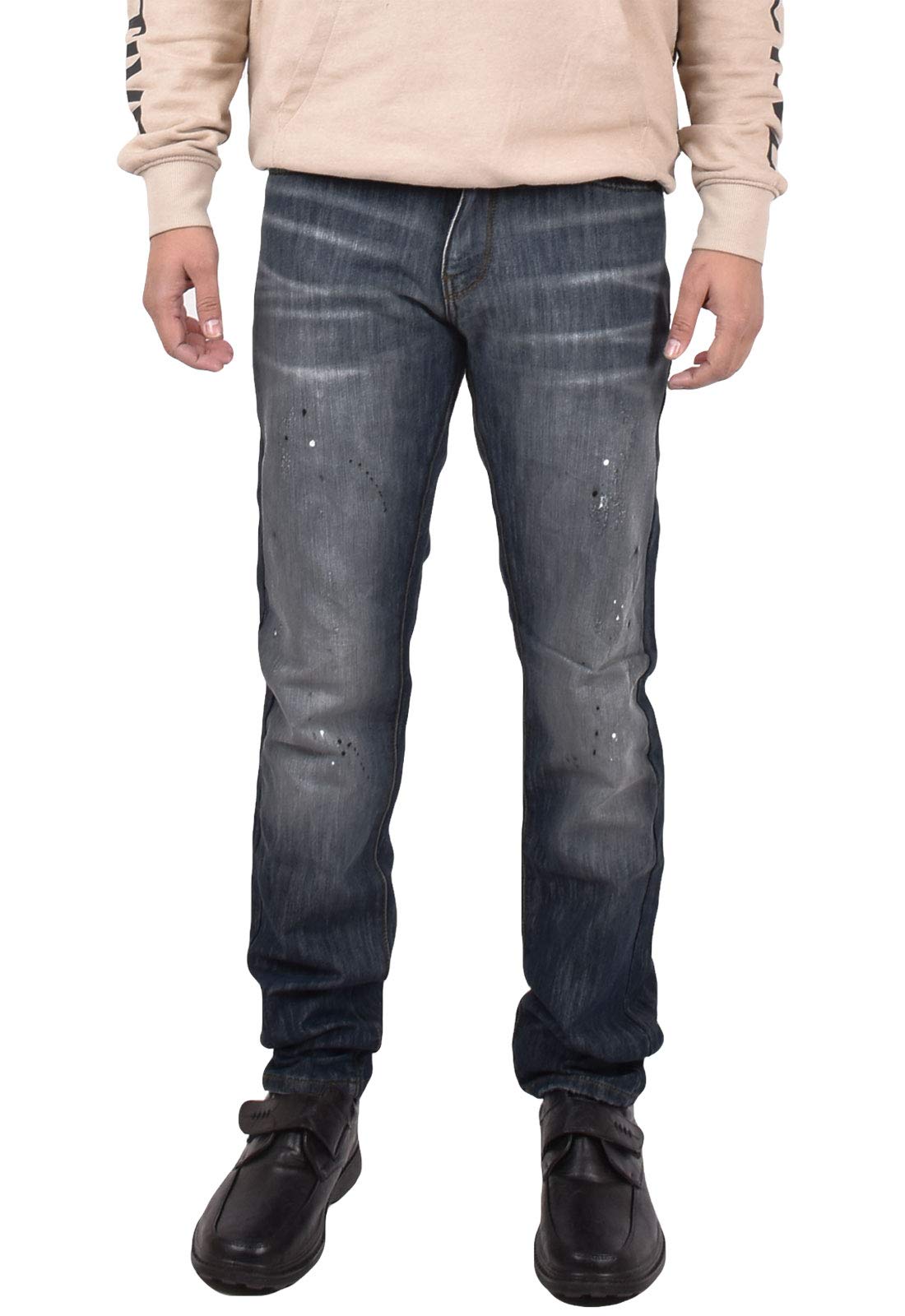 Gaffer Men's Dark Wash - Pat Jeans Denim Regular Fit Trouser Straight Leg Cotton Pants 28Wx34l