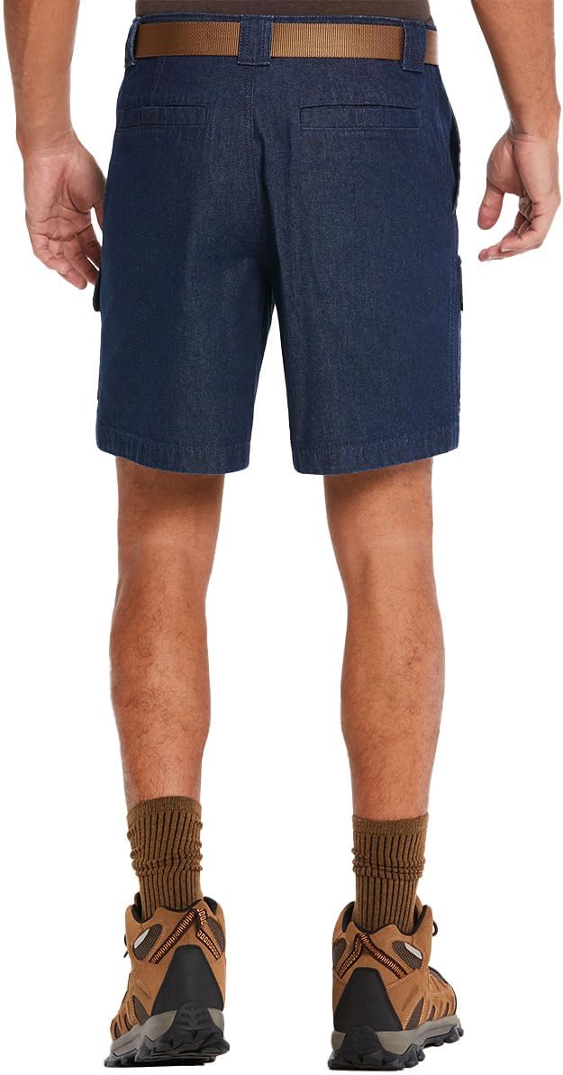 Savane Mens 8” Hiking Cotton Cargo Shorts with Tech Pocket (Available in Big & Tall)