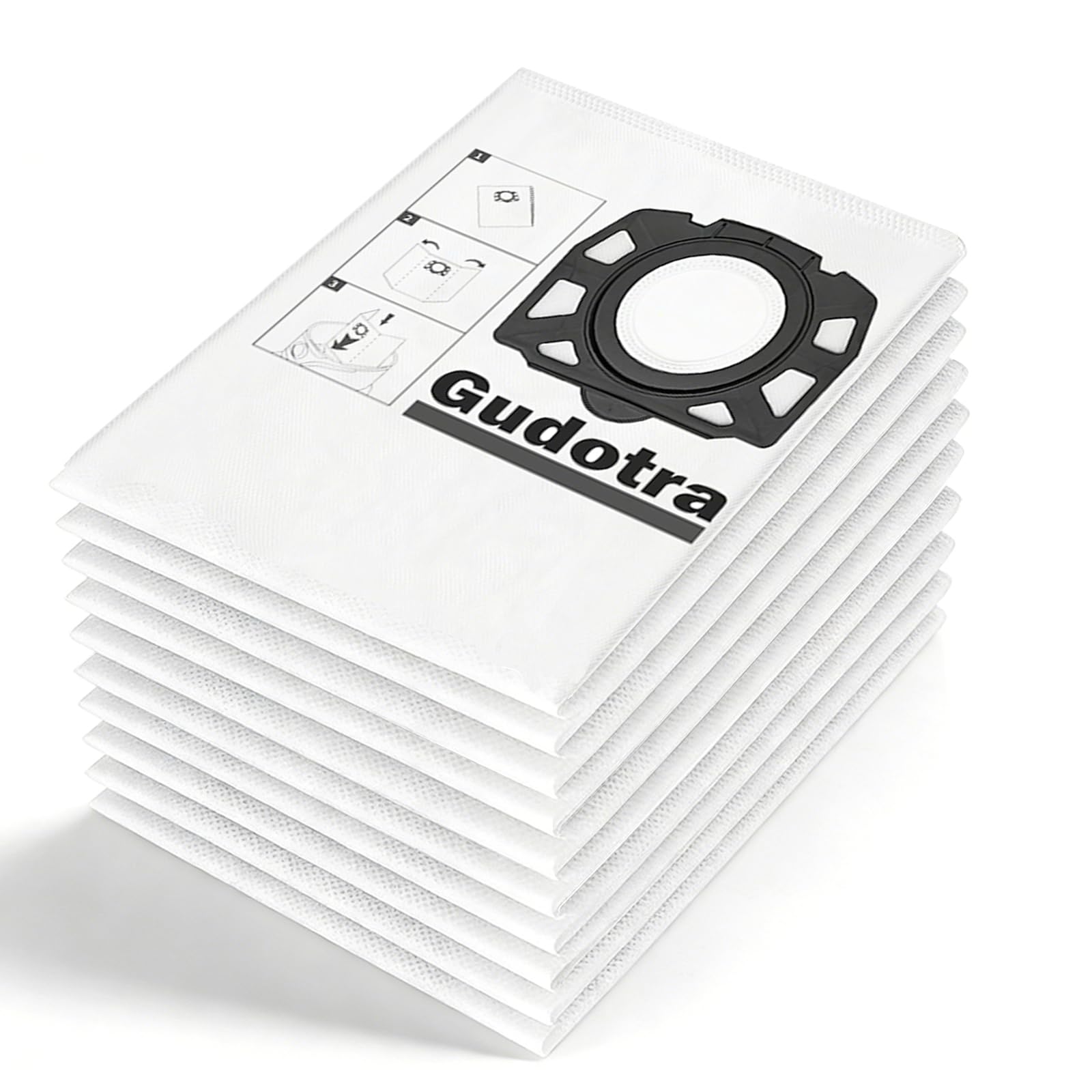 Gudotra 10 Bolsas de Repuesto para Aspiradora WD3 Compatibles con Kärcher WD2Plus WD2 WD3 KWD 1 KWD 2 KWD 3 MV 3 WD 3.200-WD 3.800 M SE 4001 SE 4002, Repuesto 2.863-314.0 KFI 357 Bolsa de Aspiradora