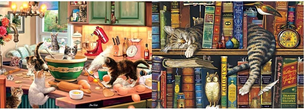 Buffalo Games - Kitten Kitchen Capers - 300 LARGE Piece Jigsaw Puzzle : Toys & Games
