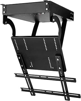 Electric TV Stand,Electric Adjustable Ceiling TV Lift Mount with Remote Control,Large Flip Down Motorized Hanging Bracket,90 Flip Down,Up to 176 Lbs,for 32-98 Inch Screens76-98in