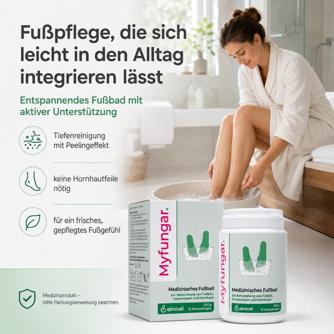 Medizinisches Fußbad 250 g, Fußpflege bei Hornhaut, Fußpilz, Fersenrissen (3x)