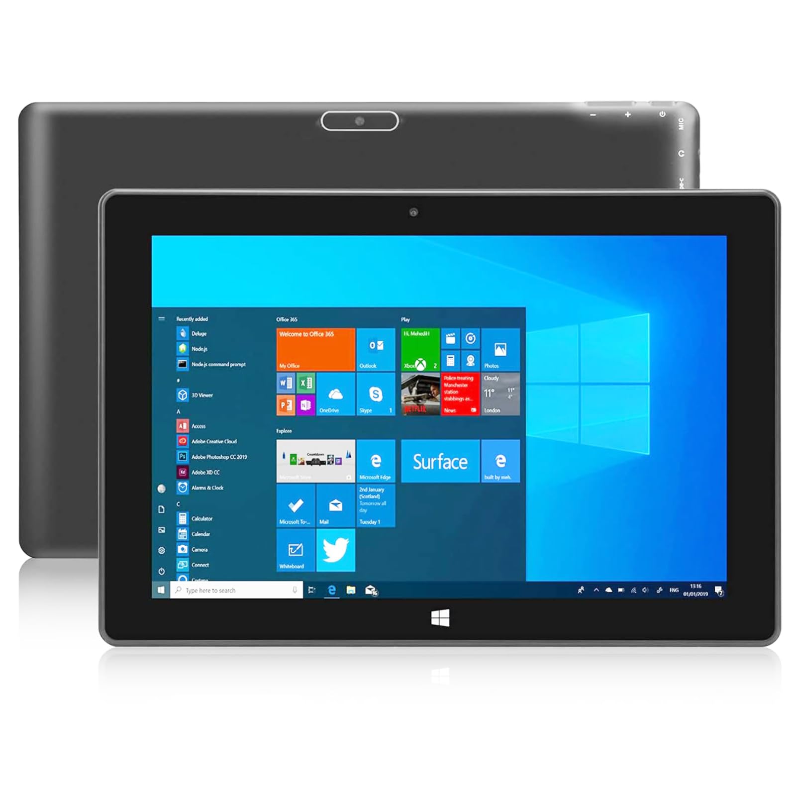 Windows Tablet PC de 10 Pulgadas Tablet Windows 11 Intel Processor, Tablet Computer HD Touchscreen 6GB RAM + 128GB, 6000mAh de Gran batería