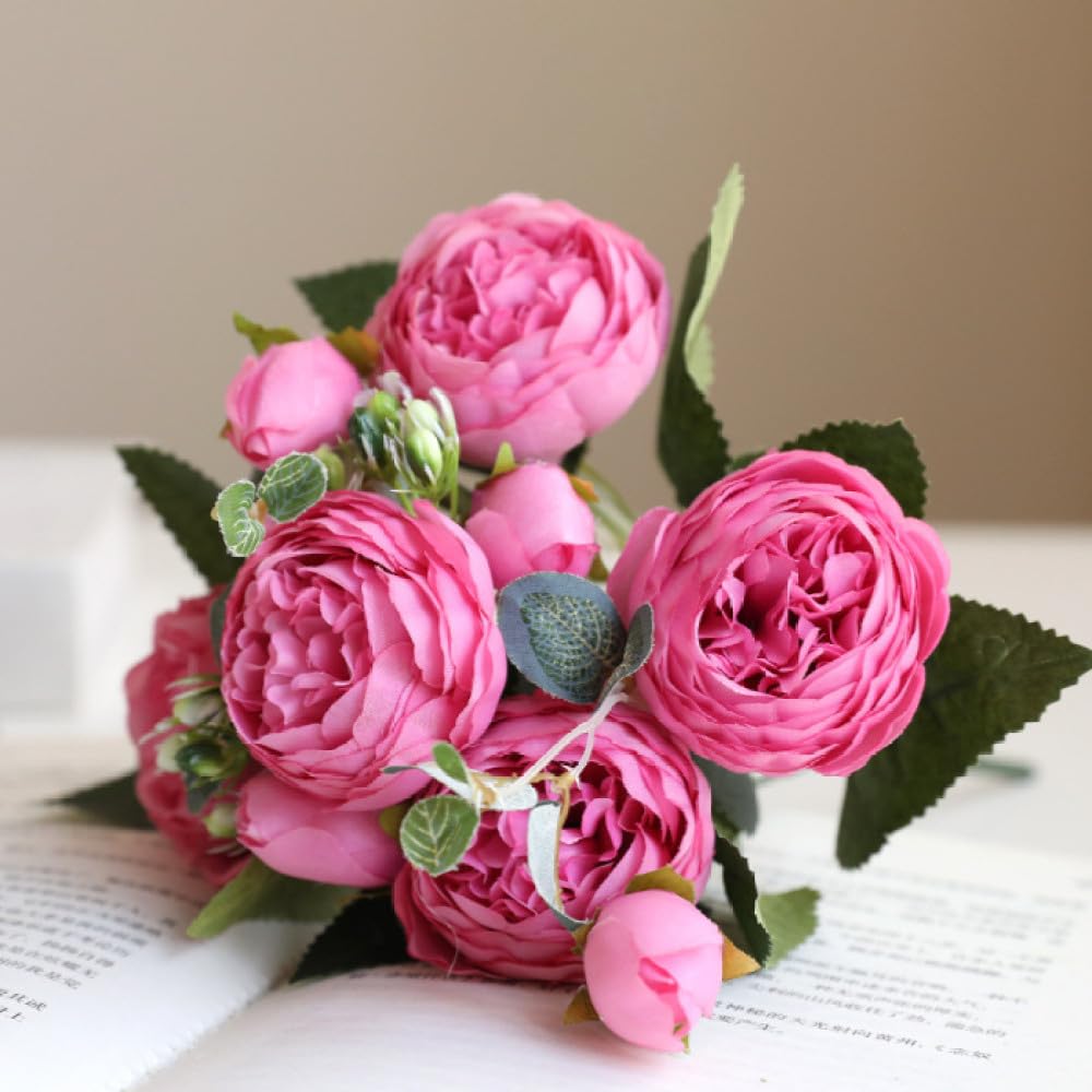 Pivoines en soie rose LVTFCO pour remplacer les fleurs fraîches sans entretien