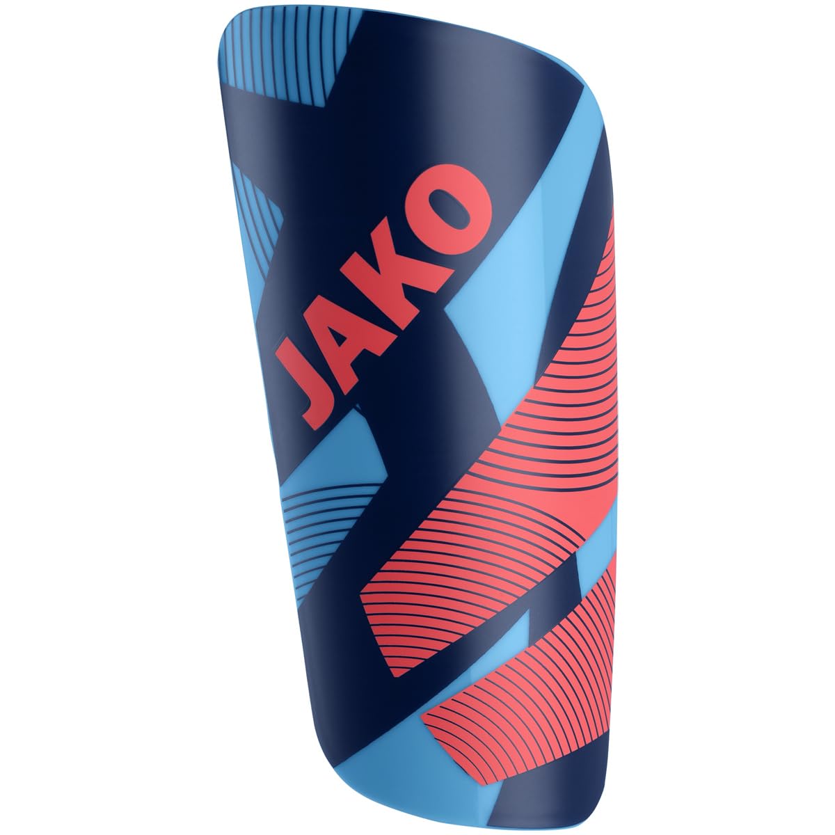 JAKO Unisex Shin Pads River Light, SkyBlue/Navy/Coral, XS