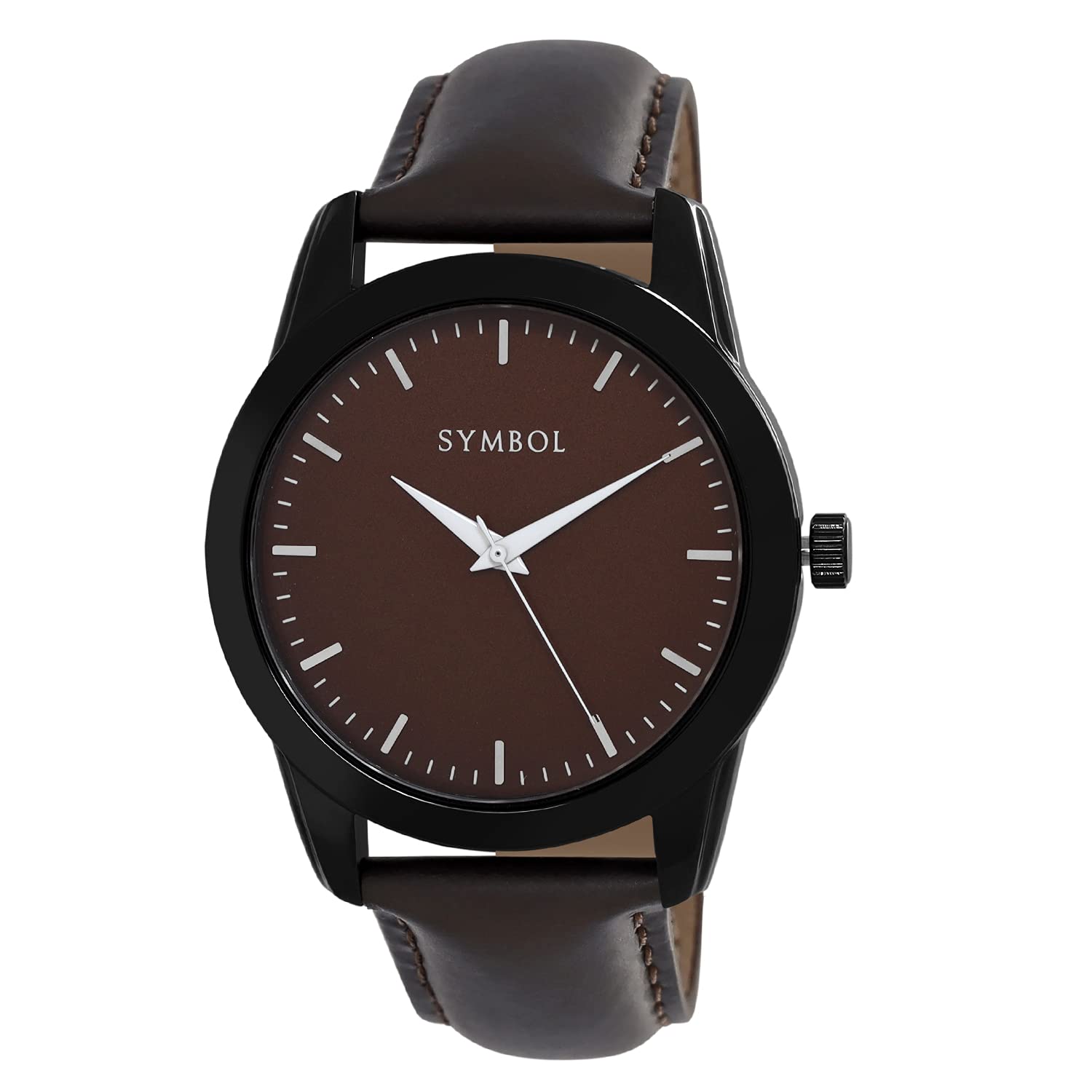 Amazon Brand - Symbol Men Leather Spring-Summer21 Analog Brown Dial Watch-Az-Sym-Ss21B-21D, Band Color-Brown (B09171ZKP3) Amazon Price History, Amazon Price Tracker