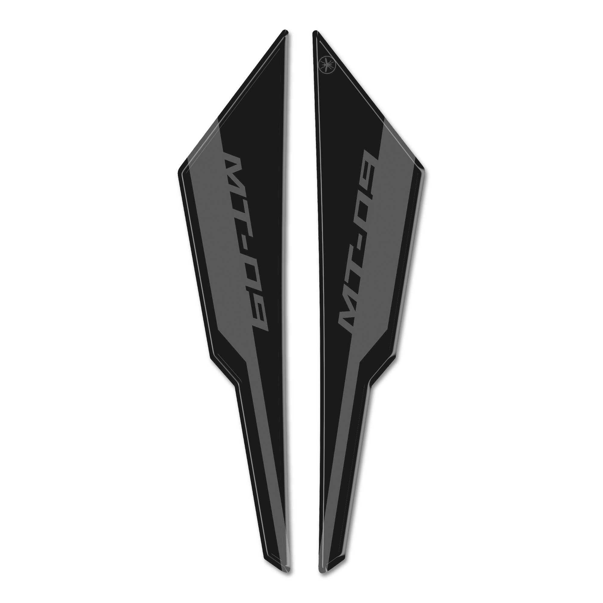 Adesivi 3D Resinati Labelbike Battitacco Per Yamaha Mt-09 / SP 2021-2023, Carbonio Nero/grigio