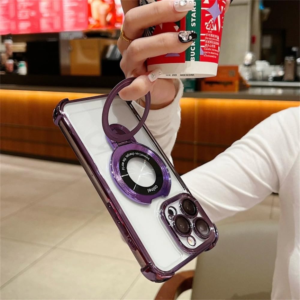 Magnetyczne etui z uchwytem do iPhone'a 16 15 14 13 12 11 Pro Max, powłoka z podstawką, odporna na wstrząsy, czarne, do iPhone'a 11 Pro