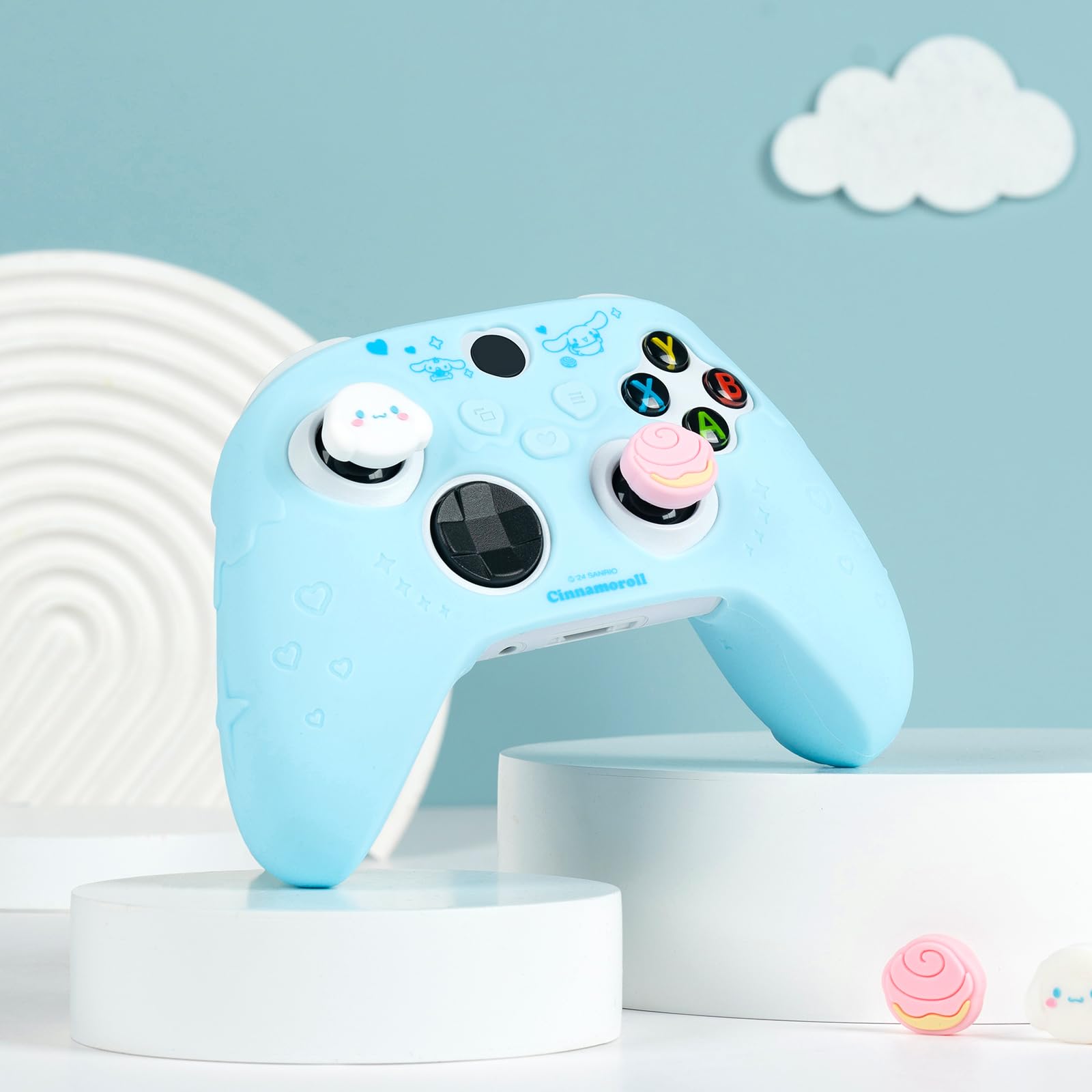 Kuitmor Graziosa custodia protettiva per controller Xbox Series X, custodia protettiva in morbido silicone, custodia protettiva ergonomica compatibile con controller wireless Xbox con 2 tappi per