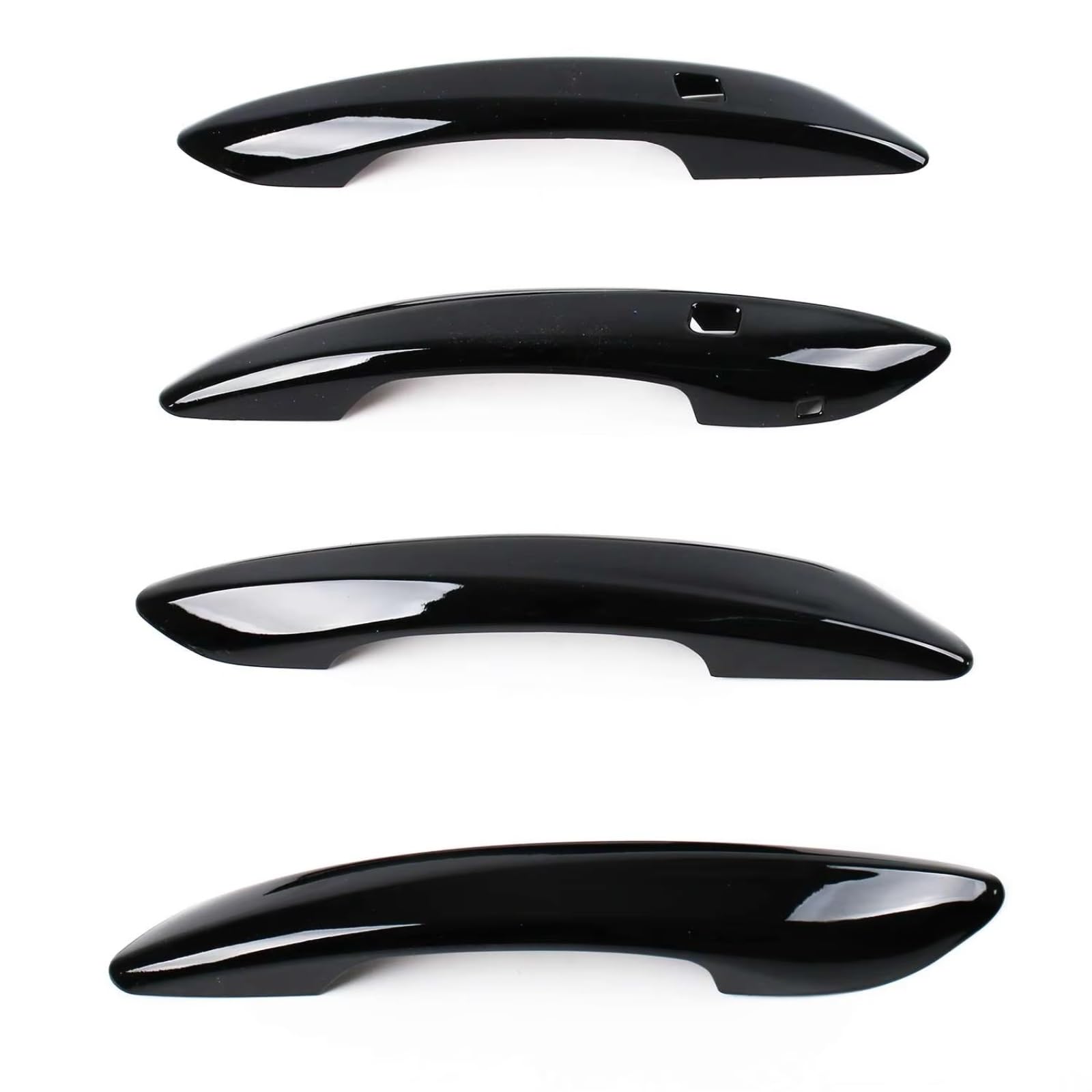 Iukmr Black 2 Buttons For Hyundai For Elantra Cn7 For Avante I30 2021-2023 Glossy Black Carbon Fiber Chrome Car Door Handle Cover Sticker Styling Car Outer Door Handle(Black 2 Buttons)