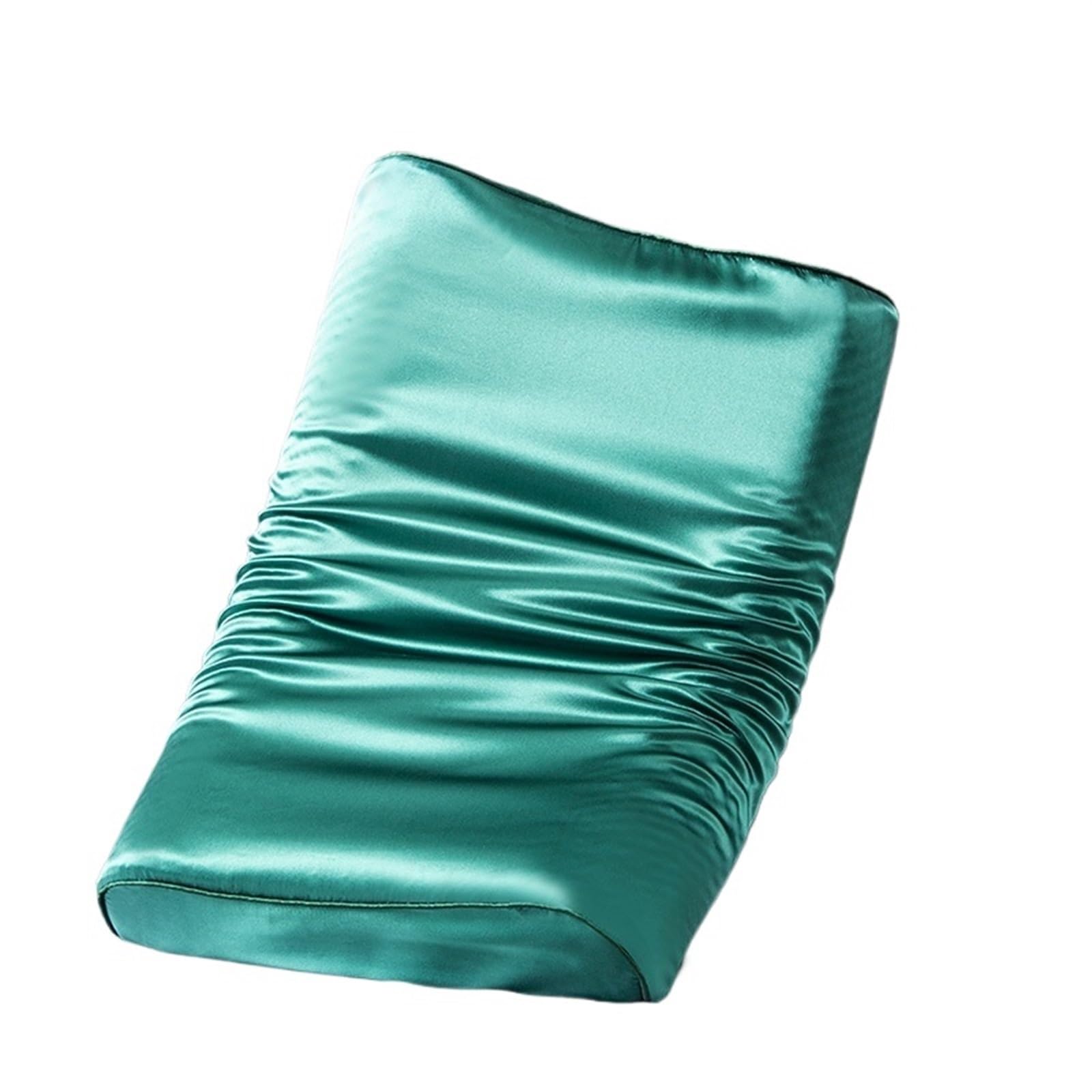 Fundas de Almohada de Seda, 22 Momme Funda De Almohada Seda Morera for Espuma Viscoelástica Látex, Multicolor, Varios Tamaños(Green01,1PCx40x60cm)