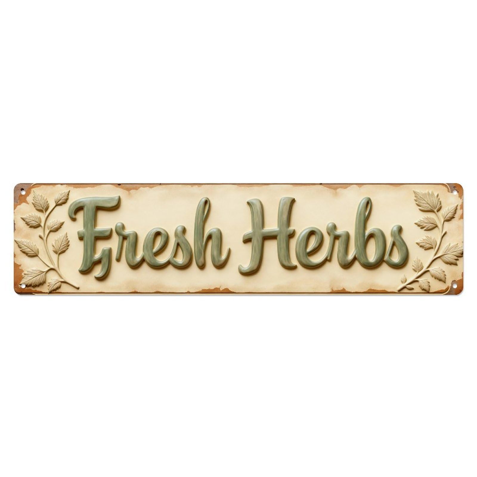 Fresh Herbs Leafy Vintage Sign Metal Tin Sign Plaque