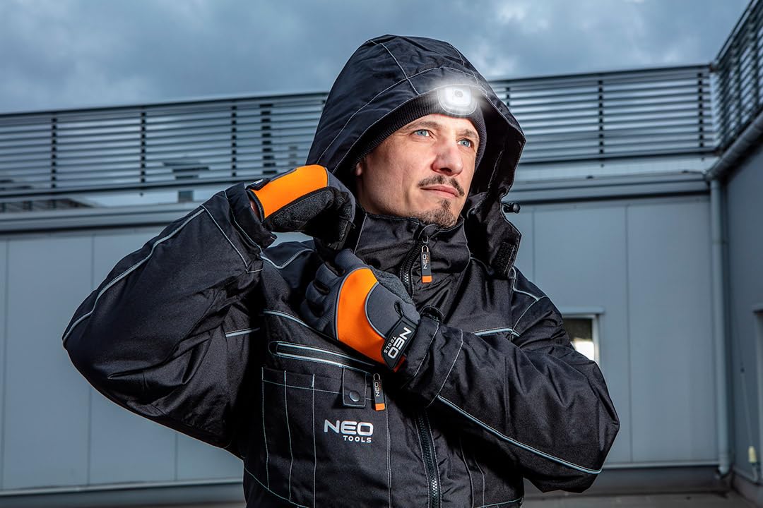 NEO TOOLS Spodnie softshellowe, czarne, zimowe, wodoszczelne, softshellowe, spodnie rekreacyjne, spodnie robocze, outdoorowe, spodnie ochronne, spodnie trekkingowe, S-3XL