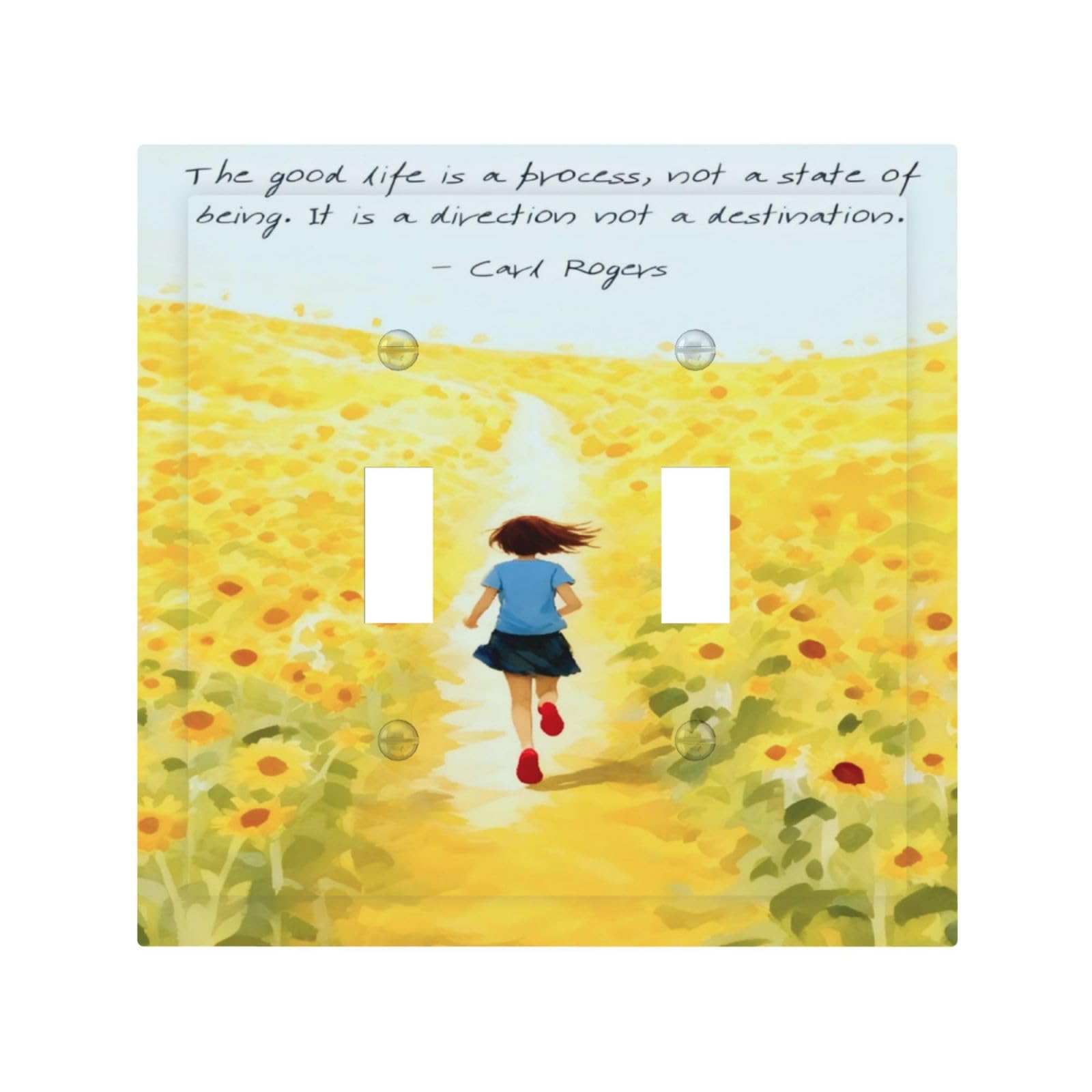 Placa de interruptor de girasoles para salones rústicos y decoración del hogar de 2 bandas