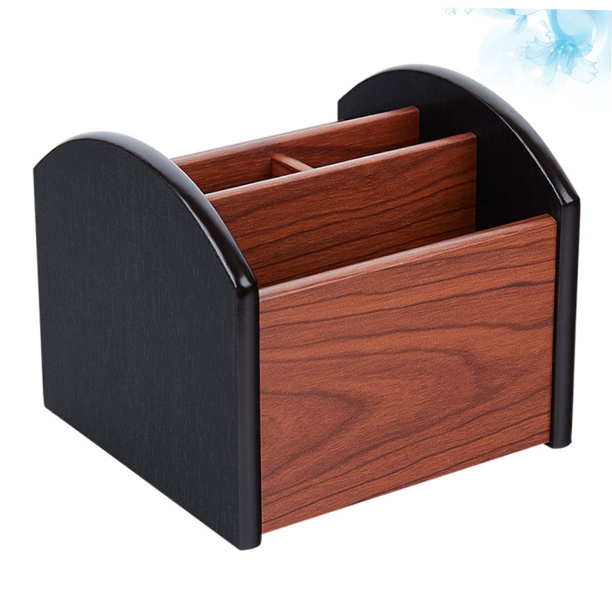 SECFOU Organizzatore da Scrivania Scomparti Multipli Scatola Multifunzionale in Legno Design a Venatura Naturale per Mantenere L'ufficio Ordinato e Funzionale