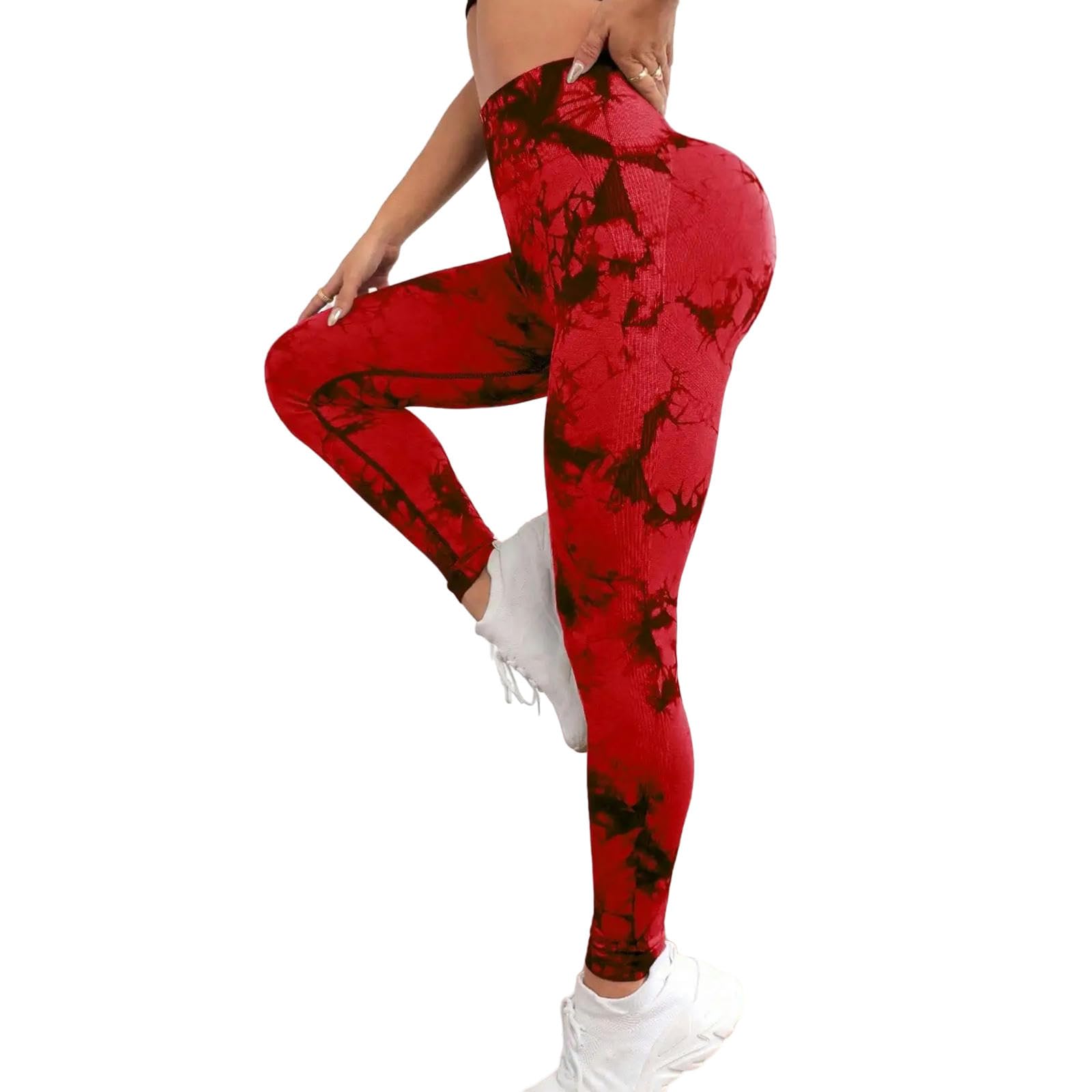 Legginsy dla kobiet UK Tie Dye spodnie do jogi sportowe legginsy damskie bezszwowe wysoka talia push up damskie rajstopy fitness trening legginsy -szary-S
