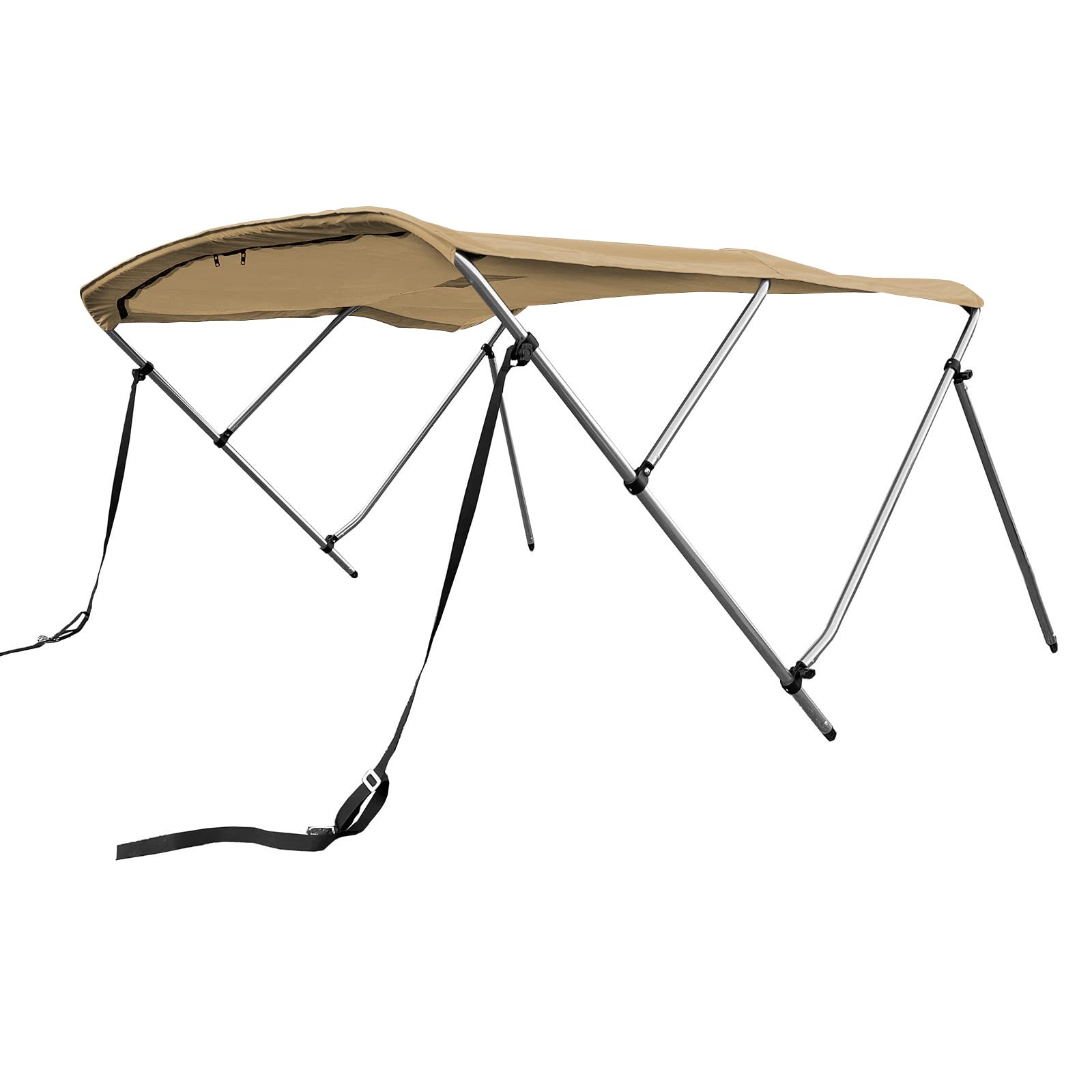 SavvyCraft 3 Bow Bimini Top Cover for Boat 6ft Long, Aluminum Frame with Storage Boot, Rear Support Poles Mounting Hardwares Included, 72" Long 36" 46" 54" 3 Height Options