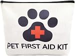 Pet First Aid Kit Empty for Dog Puppy Cat Owner Travel Medical Pill Med Bag Cavas First Aid Pouch Empty Emergency Bag Adventure Medical Kit for Traveller Toiletry Storage Organizer Pouch